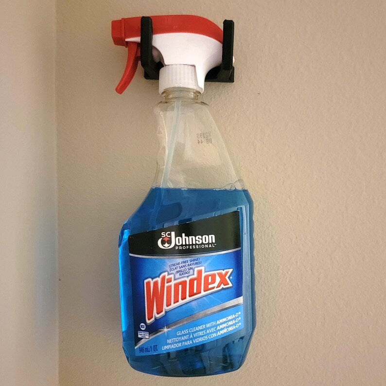 Spray Bottle Wall Mount – Cleaning Supply Holder for Organization & Wall Storage