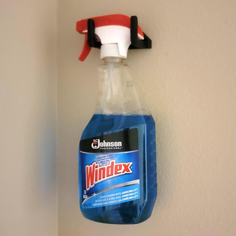 Spray Bottle Wall Mount – Cleaning Supply Holder for Organization & Wall Storage