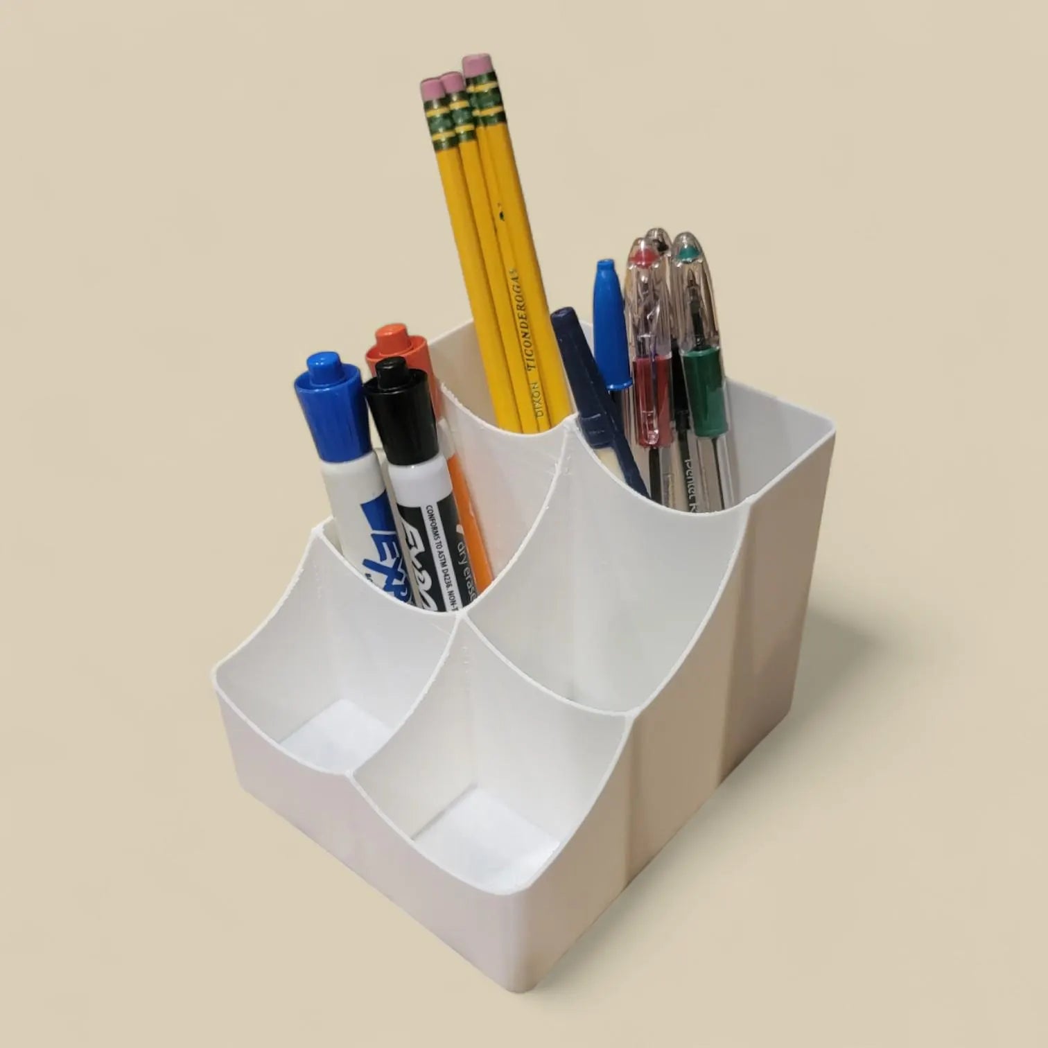 Desk Organizer with 6 Compartments - Stylish Office Supply Holder for Pens, Pencils & Markers