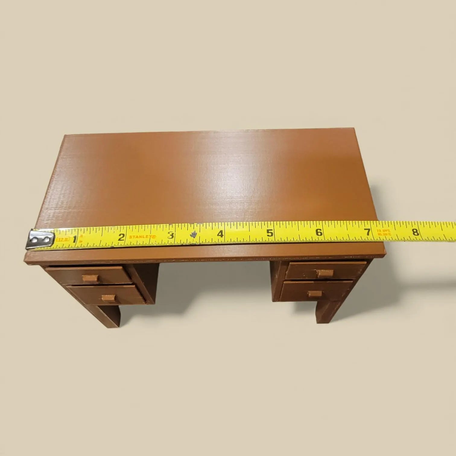 Doll-Size Computer Desk with Functional Drawers