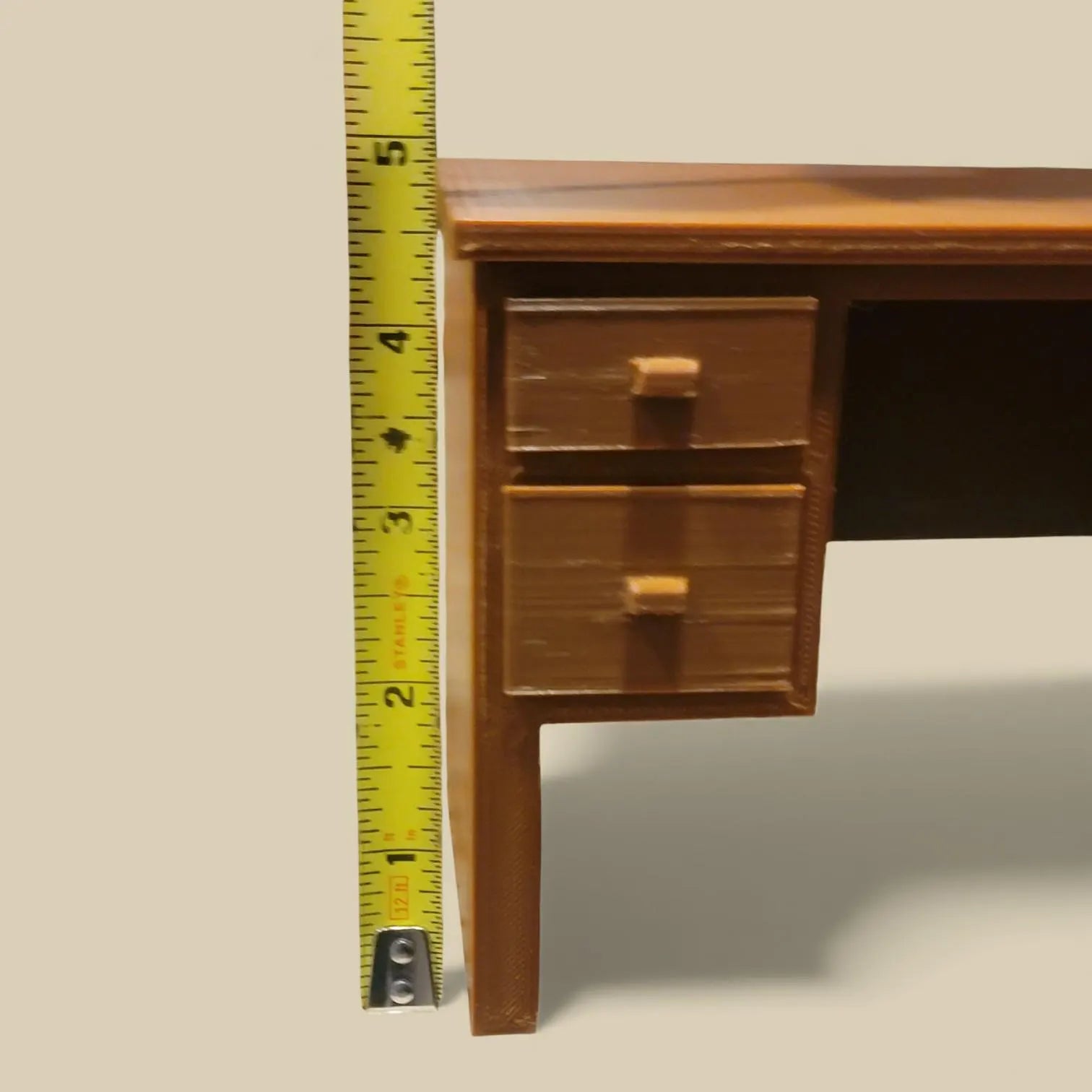 Doll-Size Computer Desk with Functional Drawers