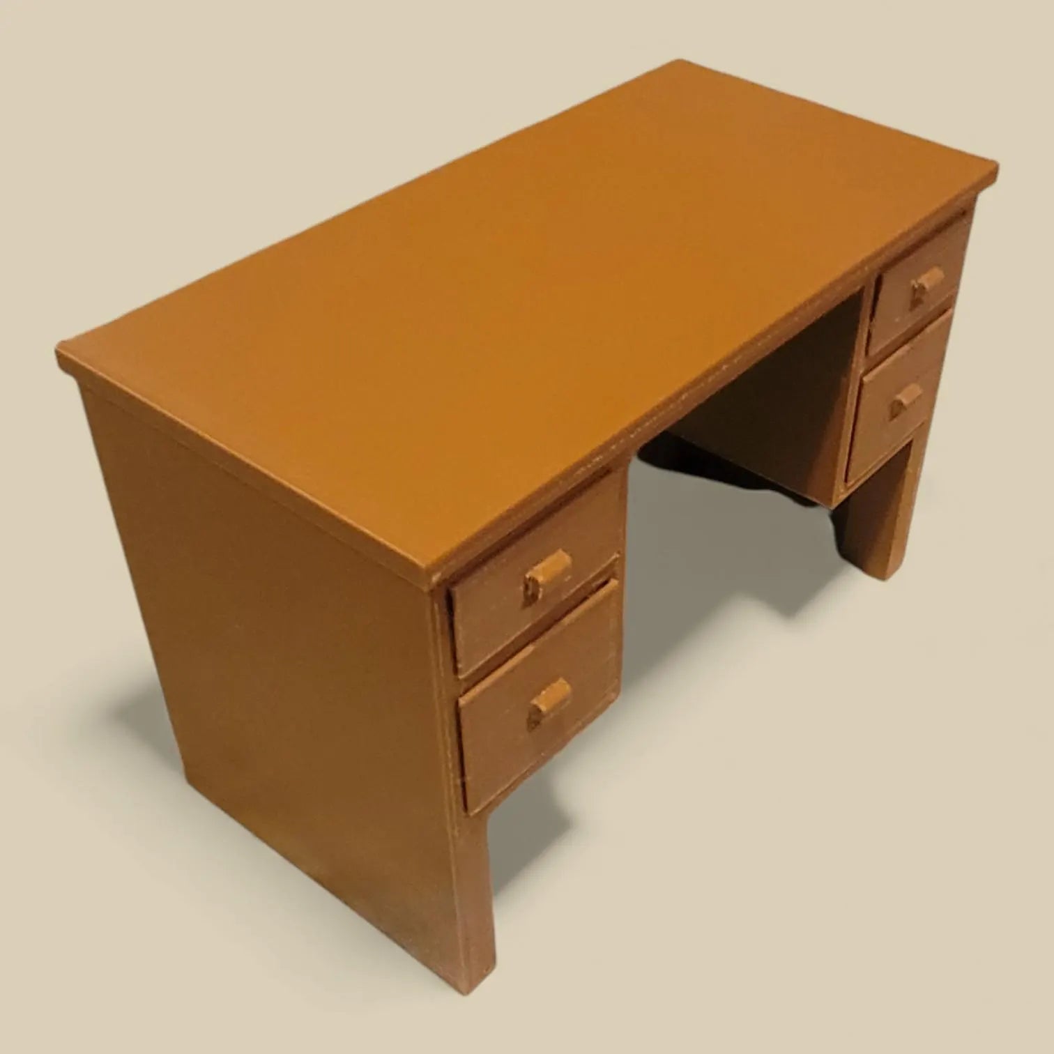 Doll-Size Computer Desk with Functional Drawers
