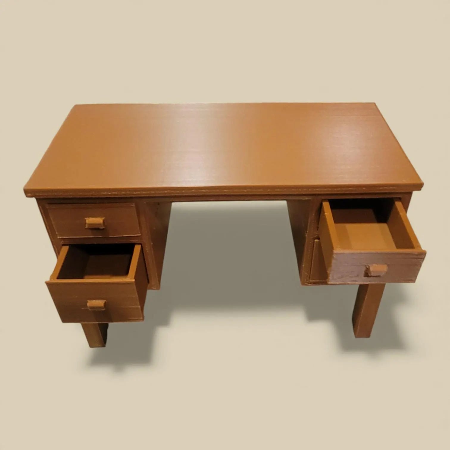 Doll-Size Computer Desk with Functional Drawers