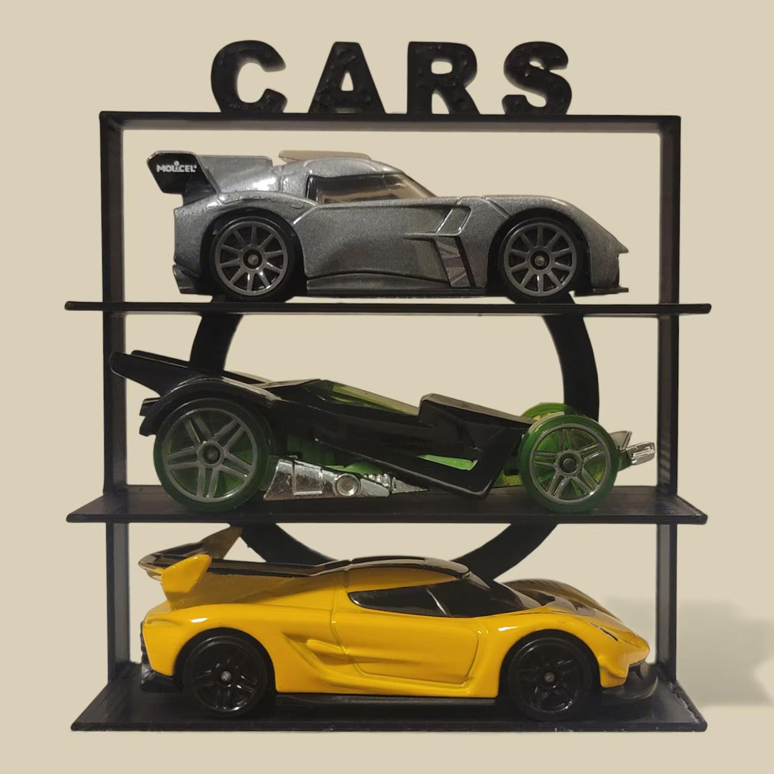 Toy Car Display Stand — 3‑Tier Desk‑Friendly Showcase for Compact Cars