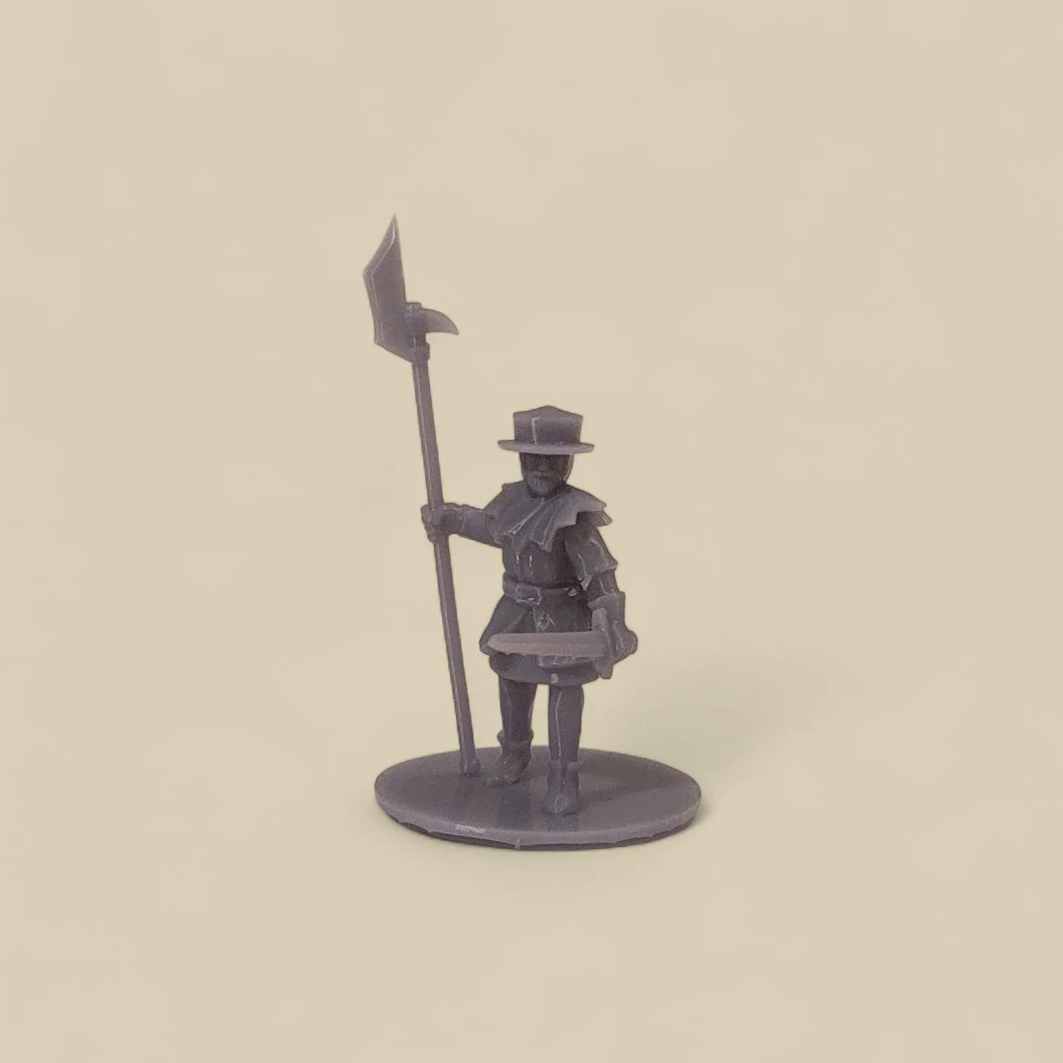 Soldier Miniature with Spear & Sword – 2.25" Tall Tabletop Figure with Base