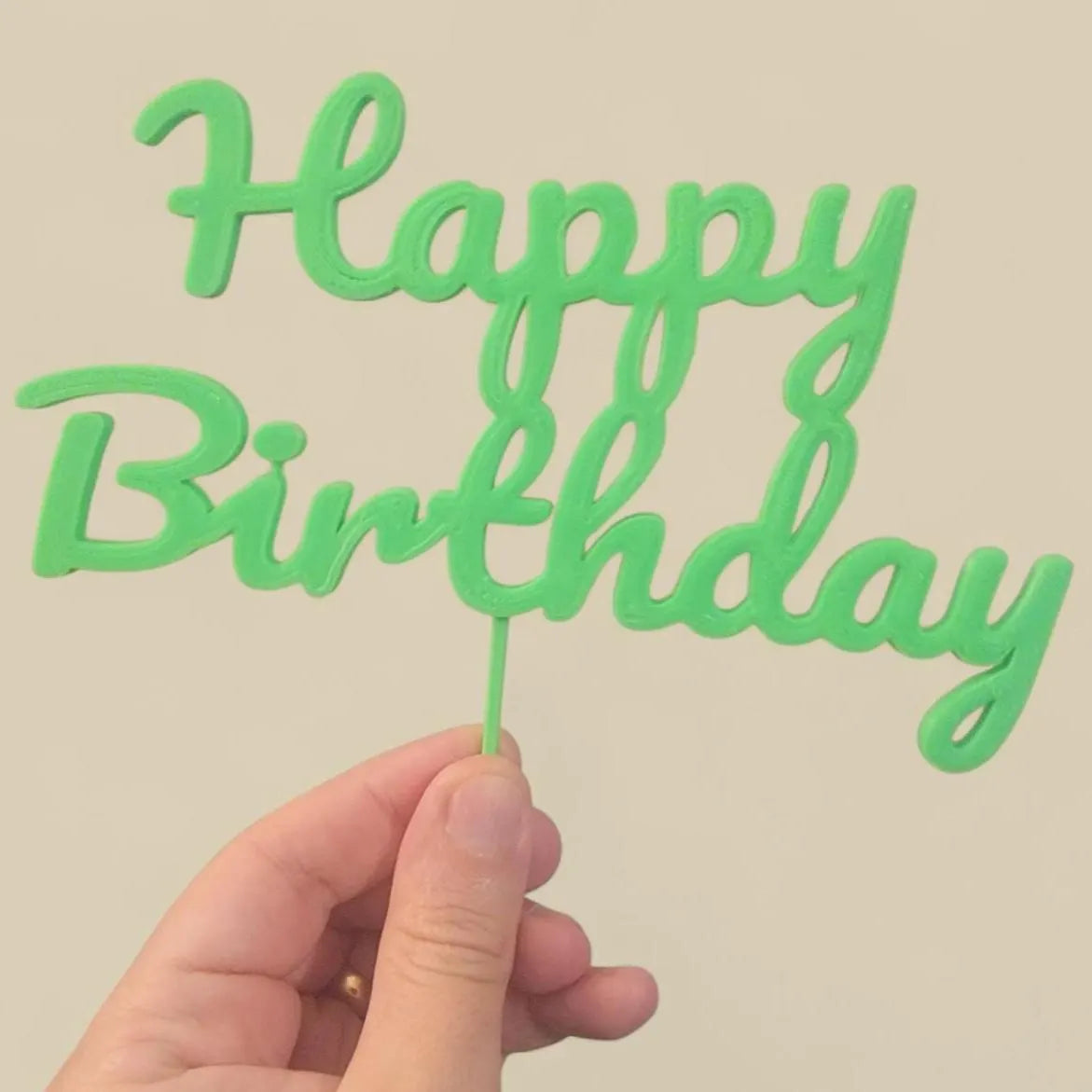 Happy Birthday Cake Topper – Elegant Cake Decoration for Birthday Parties, Reusable Cake Sign