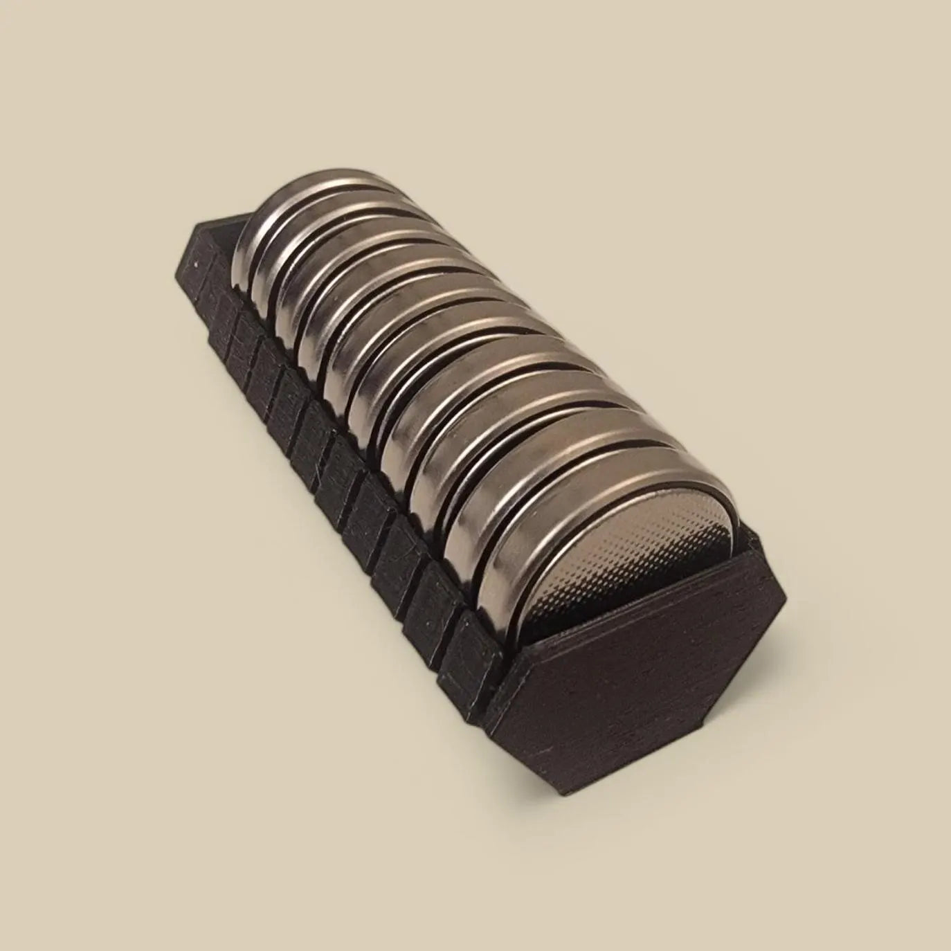 CR2450 Battery Holder - Compact Organizer for Up To 12 Button Cell Batteries, Lightweight Horizontal Storage Case for Coin Batteries