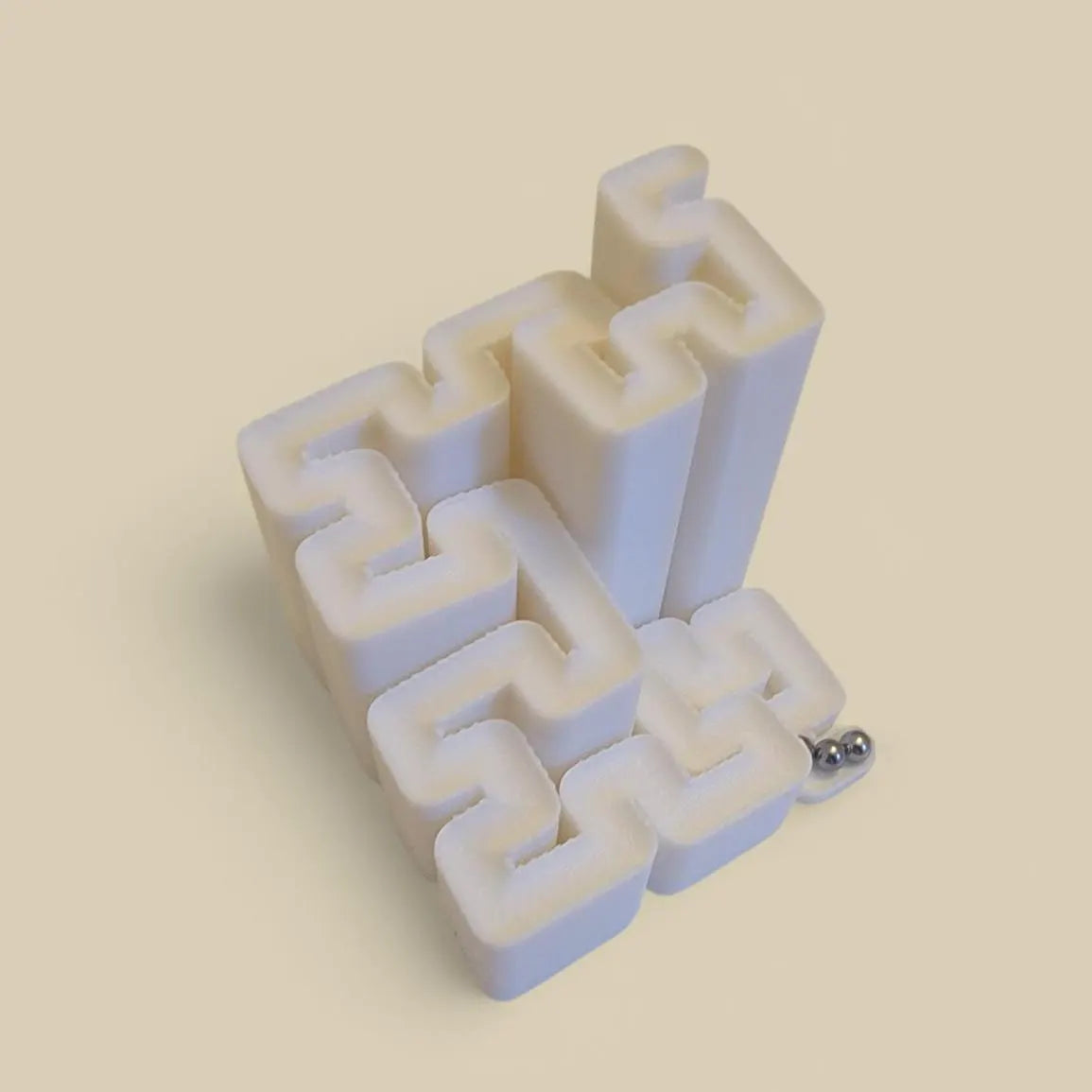 Hilbert Curve Marble Run - Geometric Marble Track, STEM Toy, Desk Decor, 3/16" Bearings Included