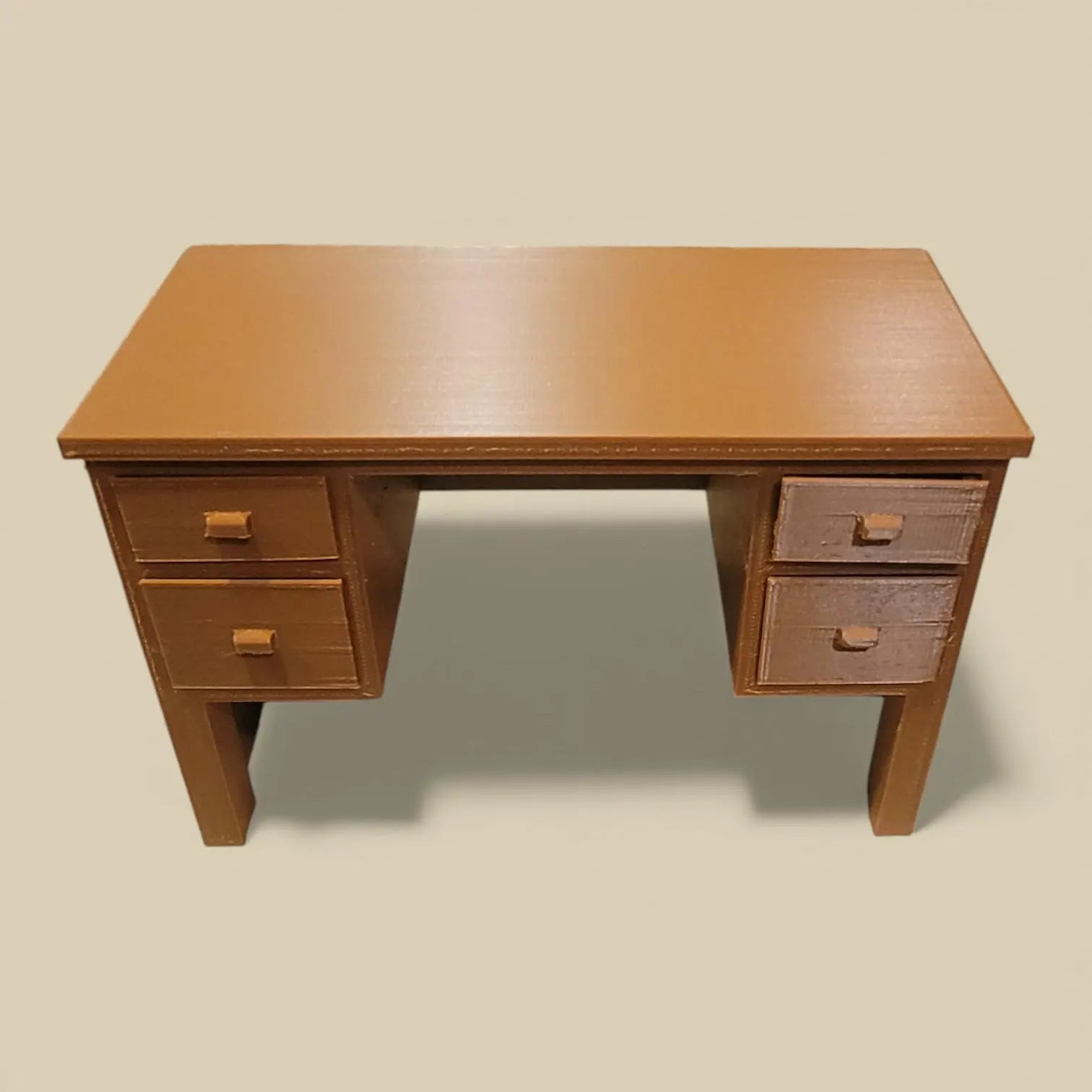 Doll-Size Computer Desk with Functional Drawers