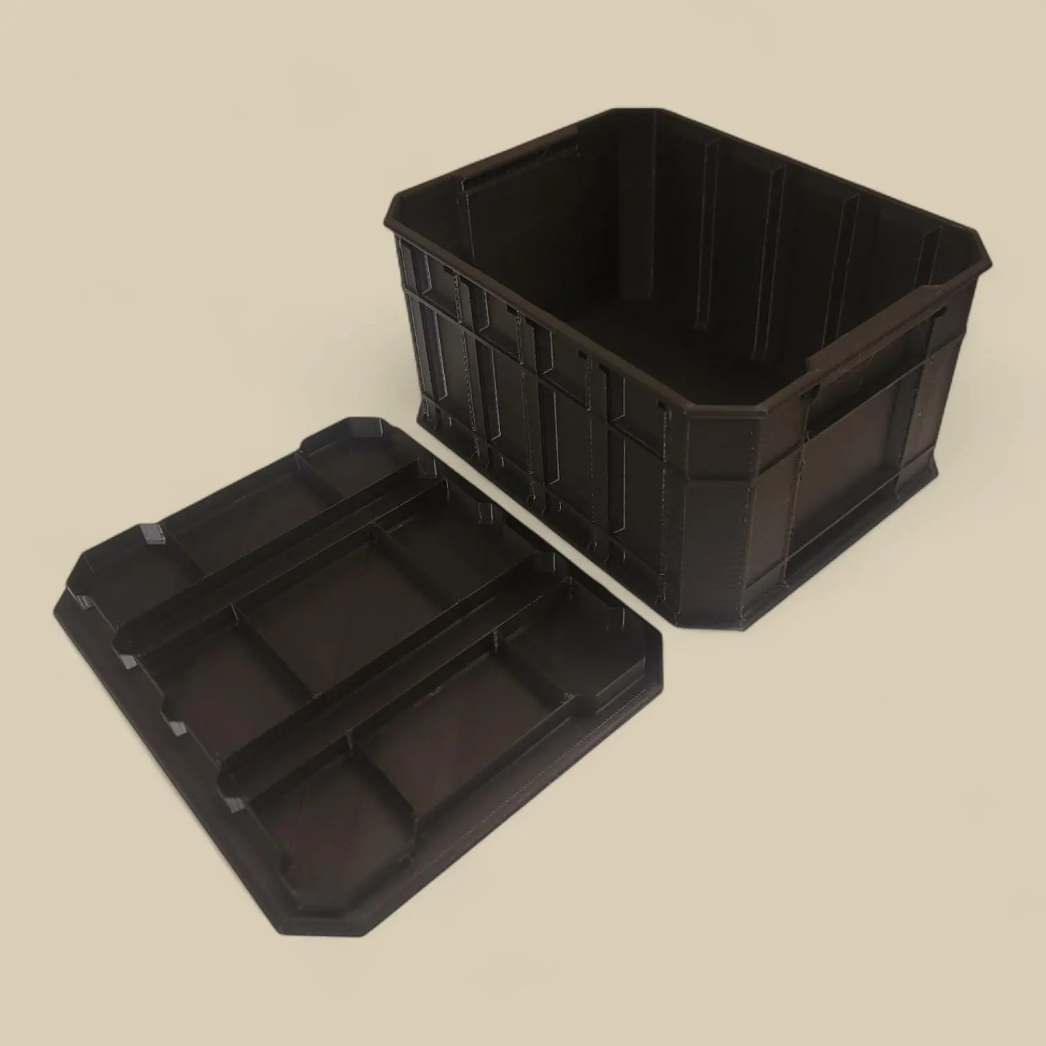 Storage Crate Box with Lid – Small Organizer for Desk, Shelf, or Home