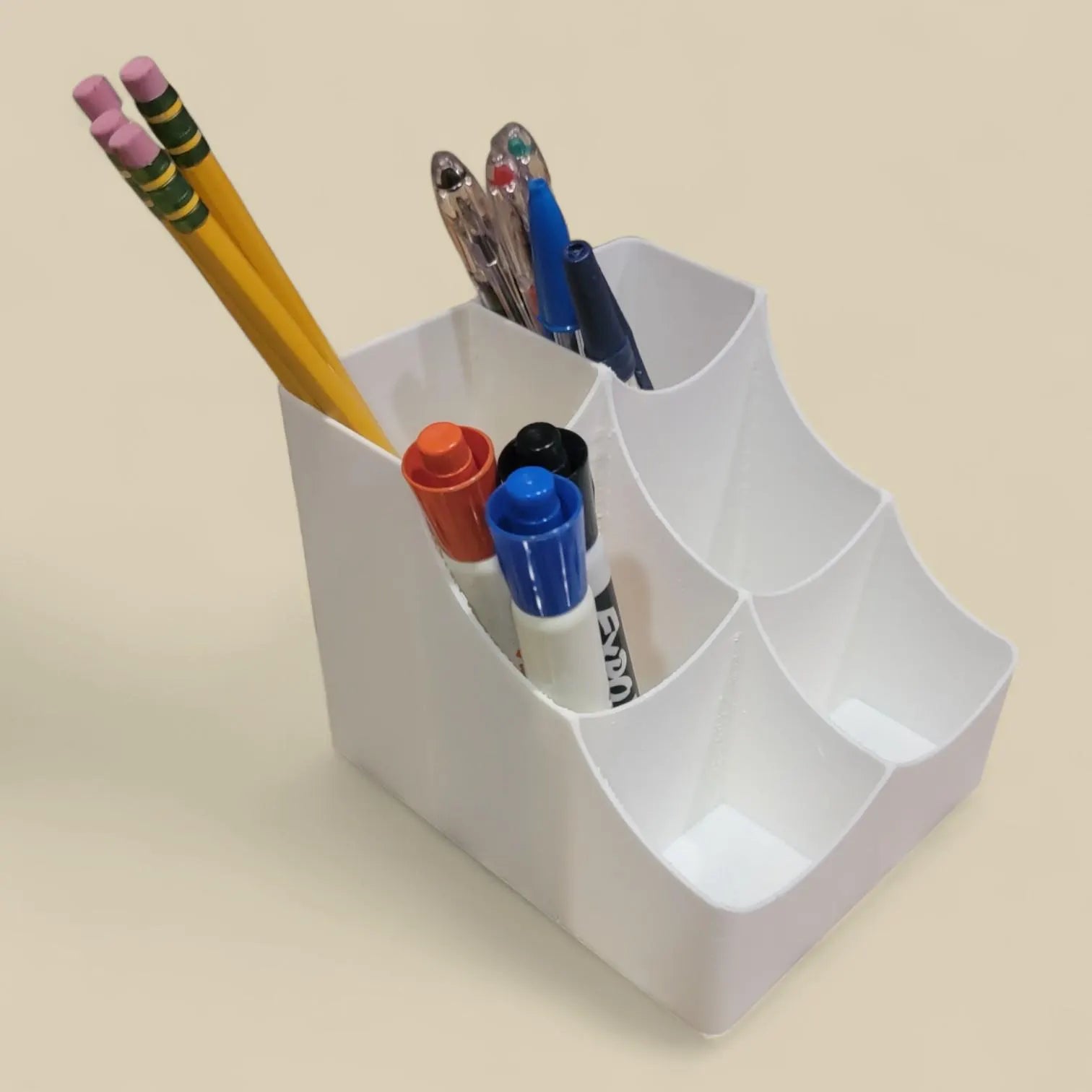 Desk Organizer with 6 Compartments - Stylish Office Supply Holder for Pens, Pencils & Markers