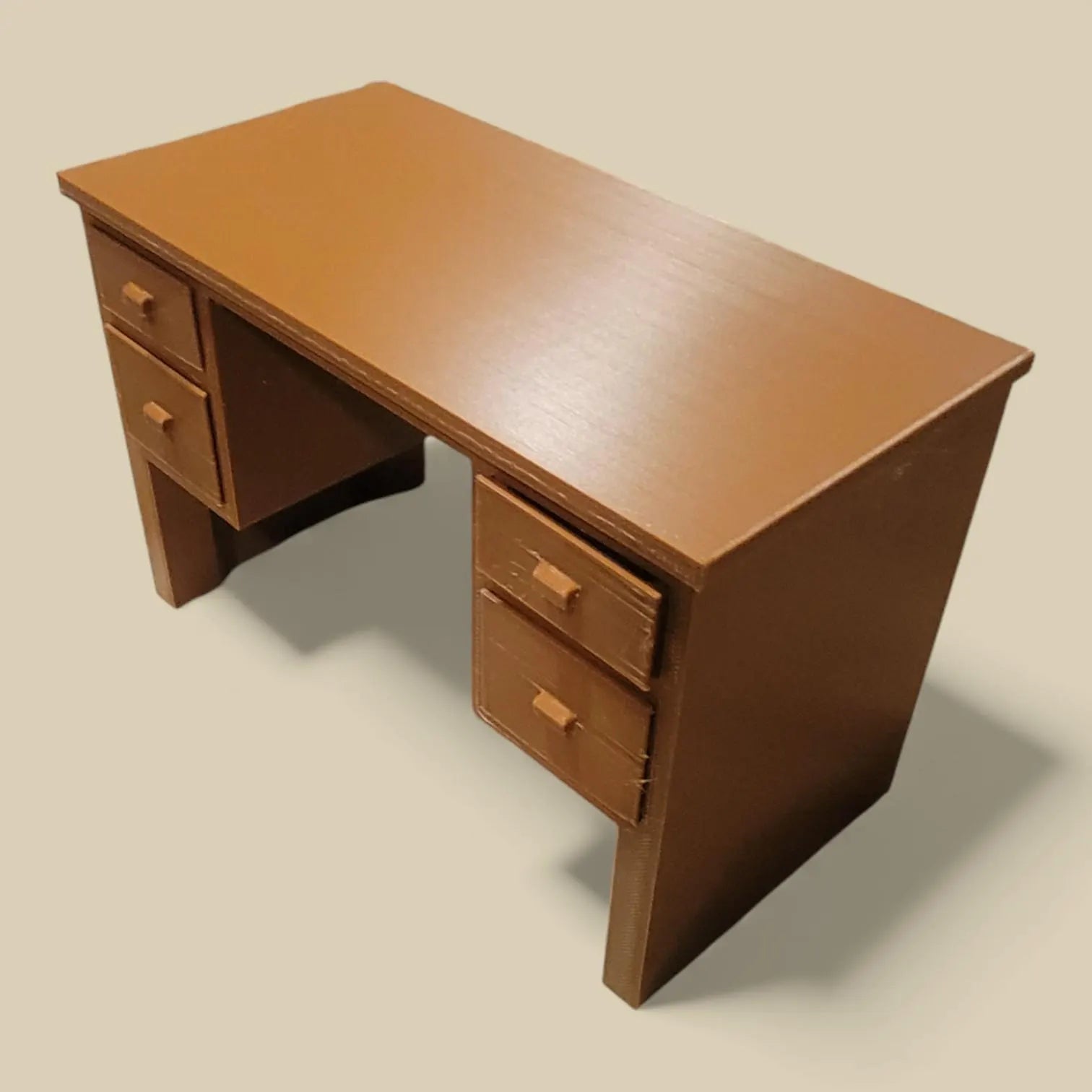 Doll-Size Computer Desk with Functional Drawers