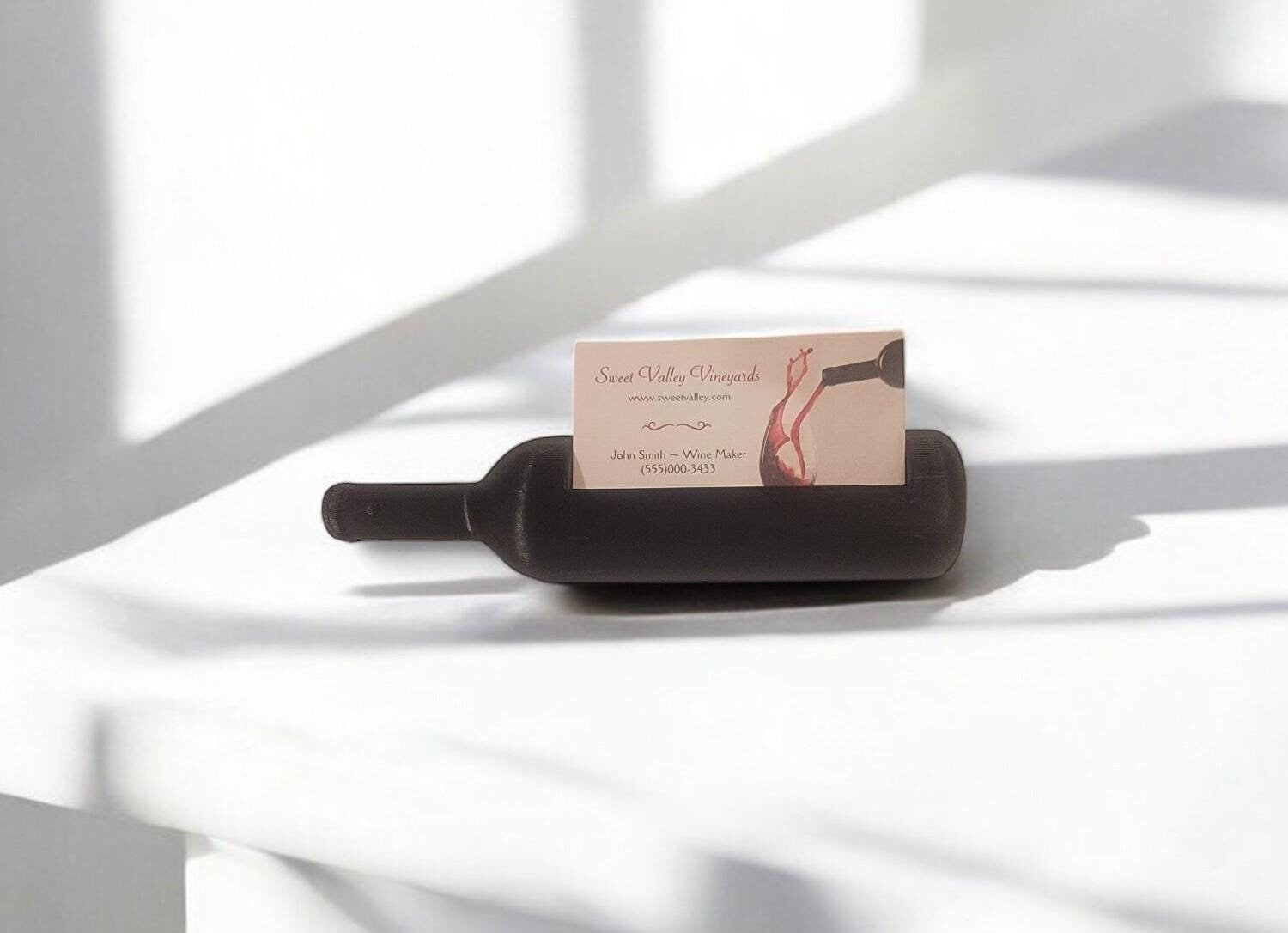 Wine Bottle Business Card Holder – Perfect Business Card Display for Wineries, Restaurants, and Tasting Rooms