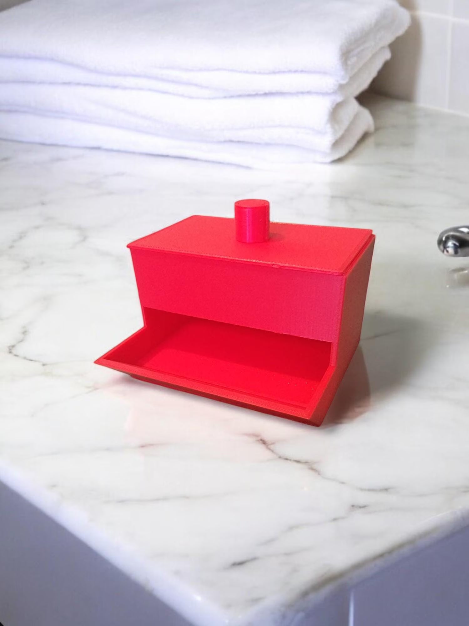 Q-Tip Dispenser - Functional Organizer for Countertop Cotton Swab Storage