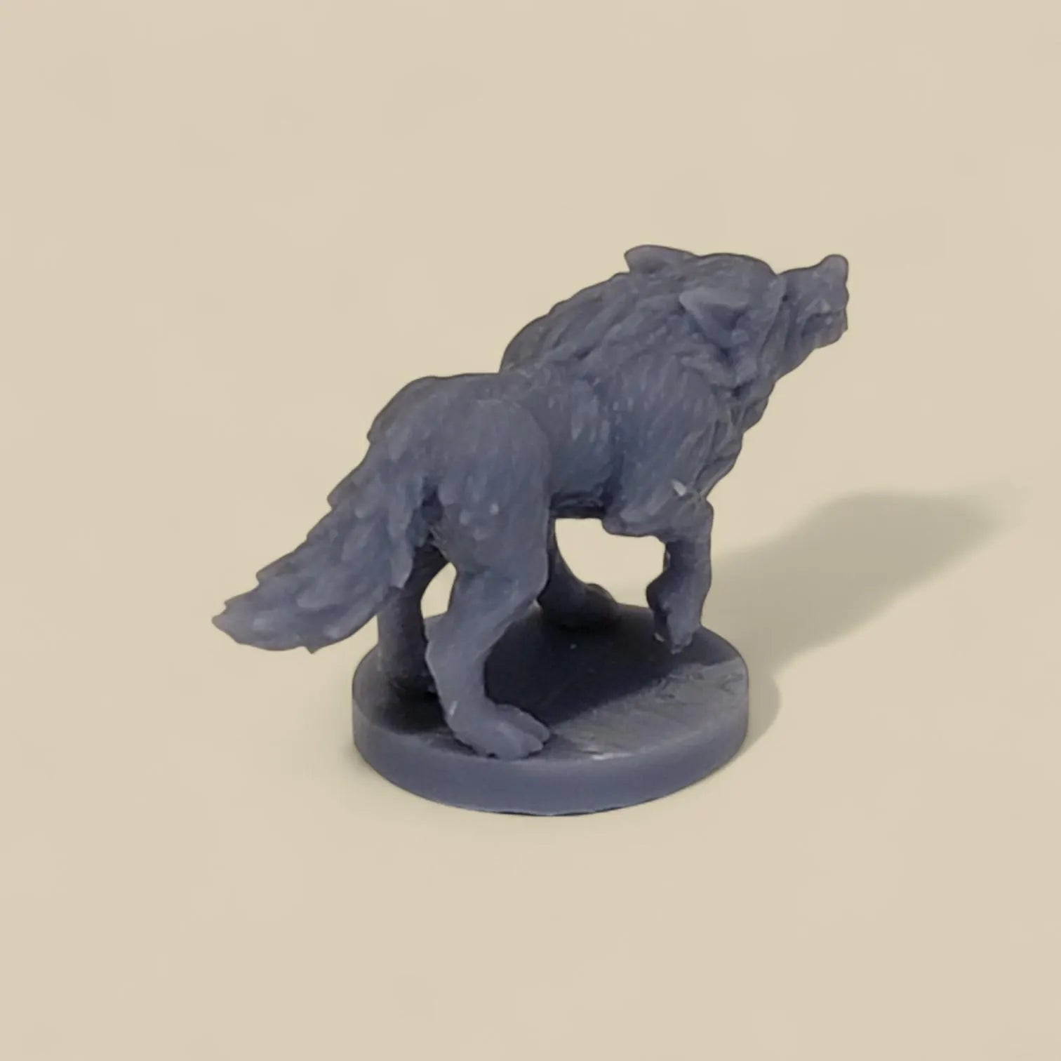 Miniature Resin Wolf with Base – Fantasy Creature for Tabletop Games