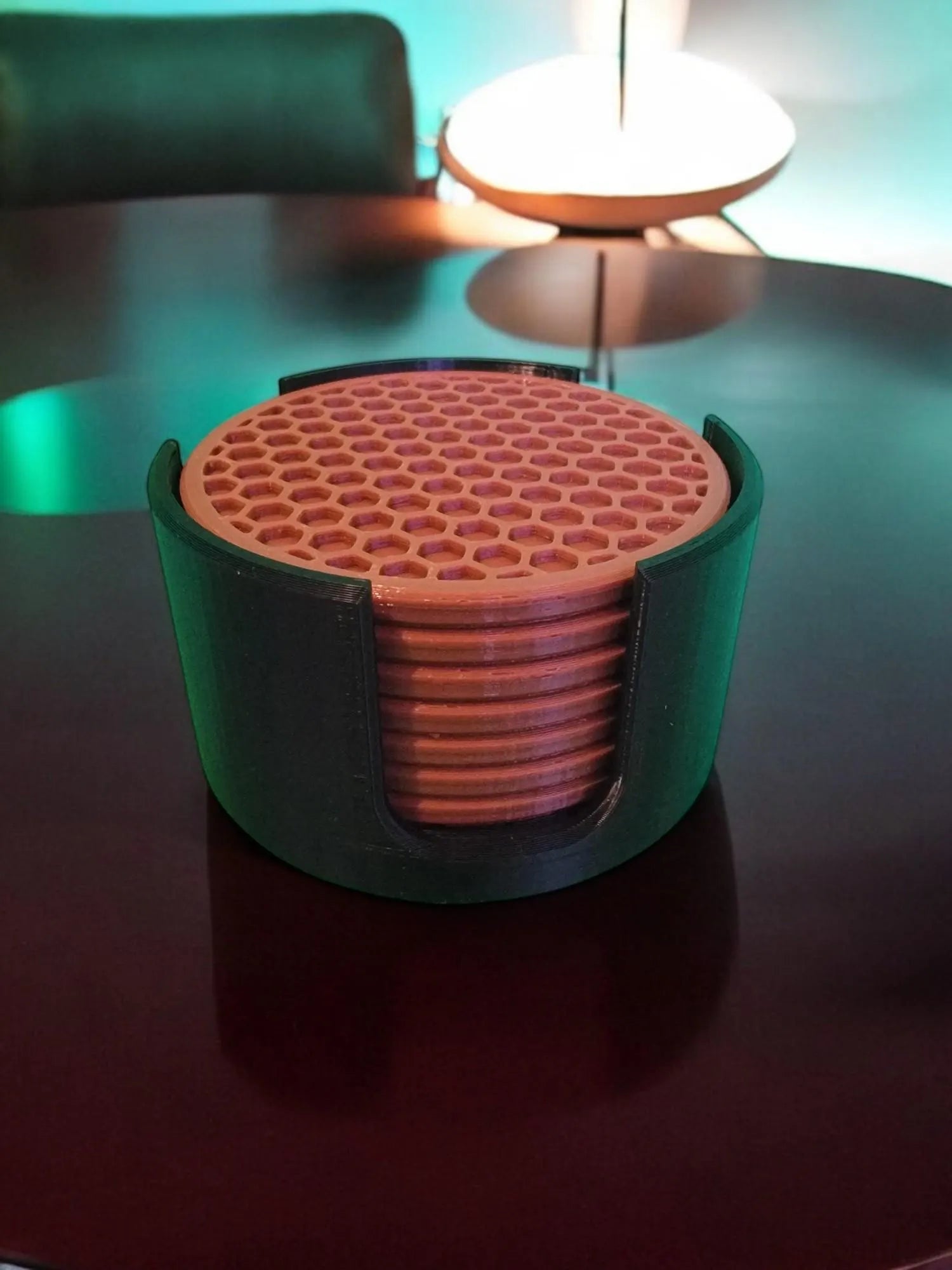 Coaster Set - Unique Plastic Coasters for Modern Living Room Decor!  Set of Seven Coasters for Drinks - Coasters Set