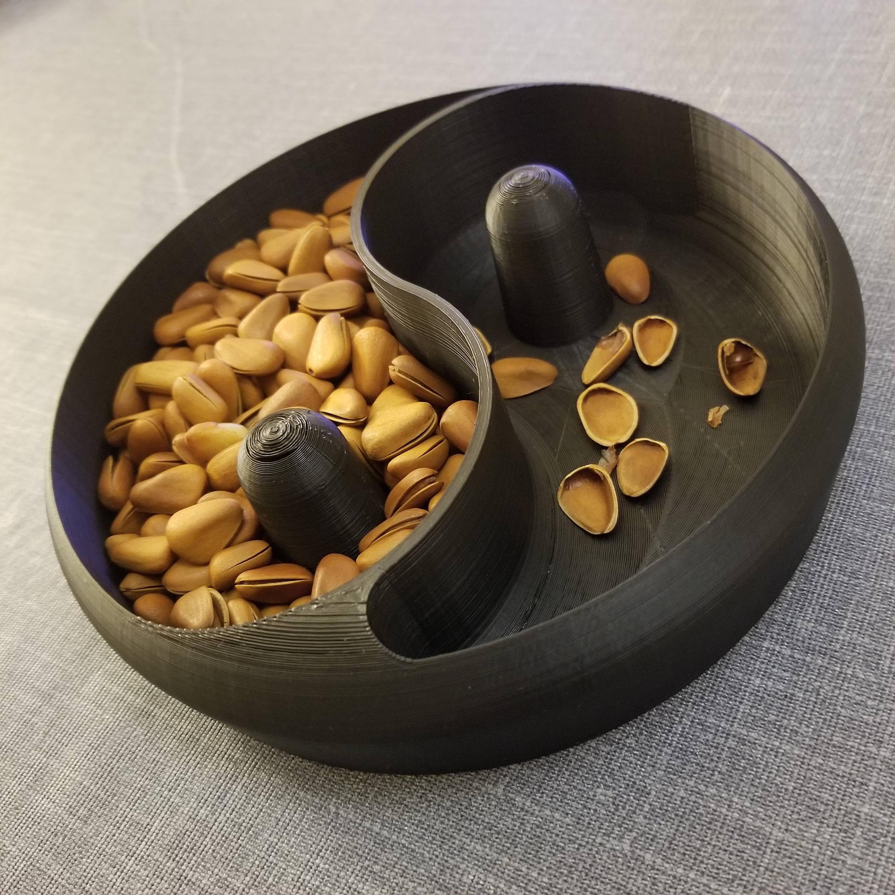 Yin Yang Nut Bowl - Large Serving Bowl for Nuts, Snacks, and Candy - 8" Diameter
