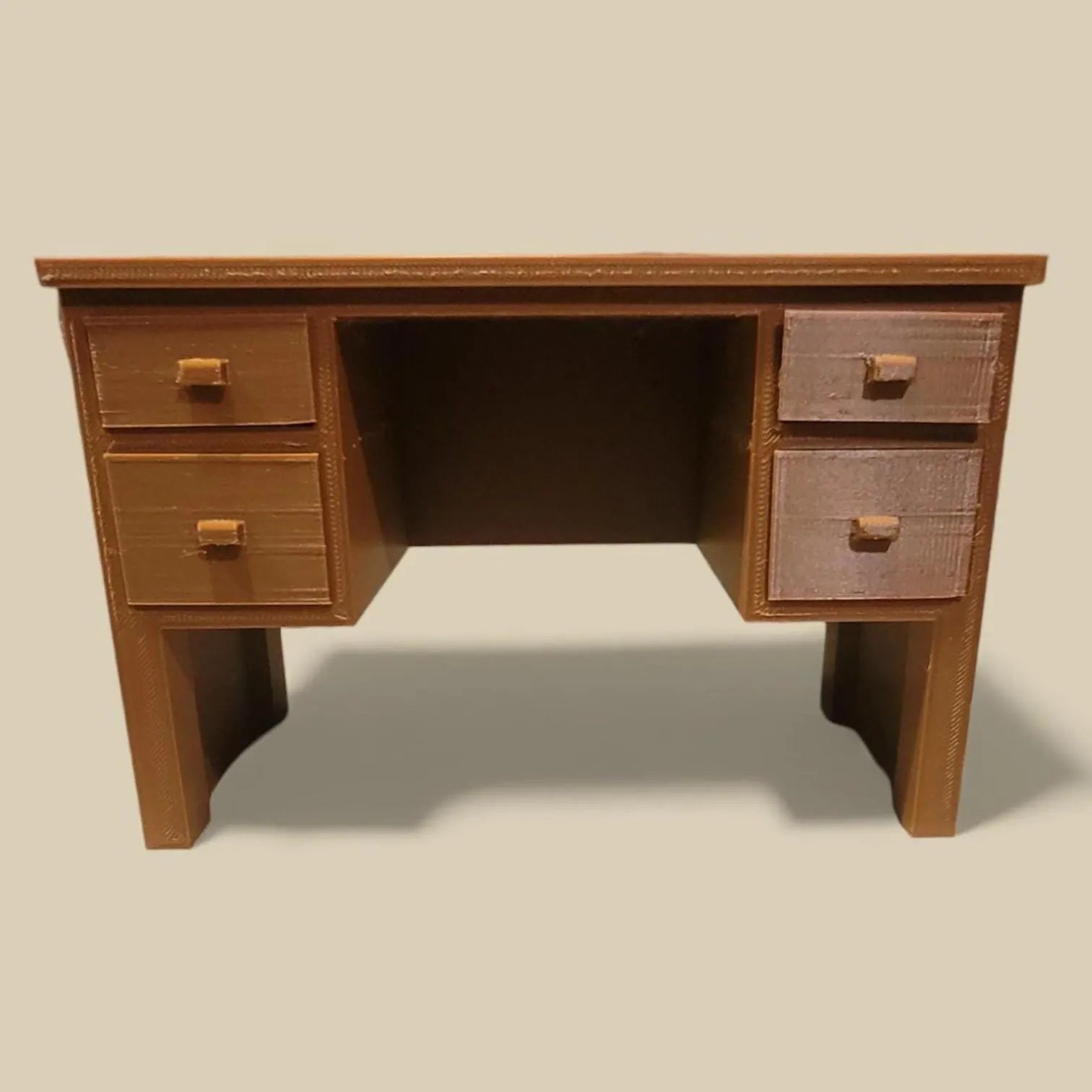 Doll-Size Computer Desk with Functional Drawers
