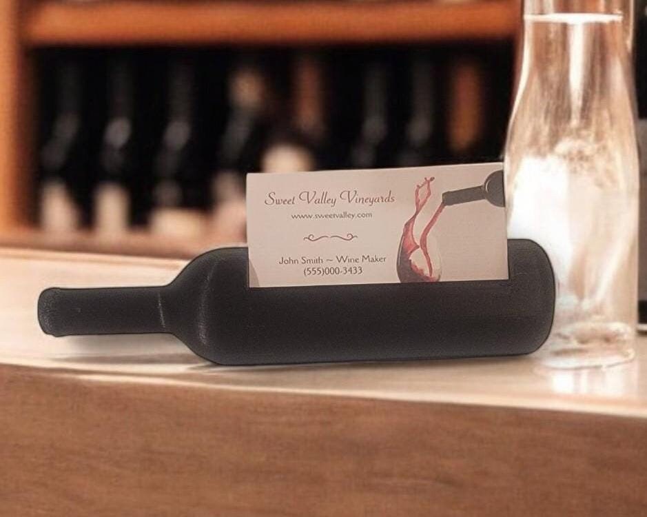 Wine Bottle Business Card Holder – Perfect Business Card Display for Wineries, Restaurants, and Tasting Rooms