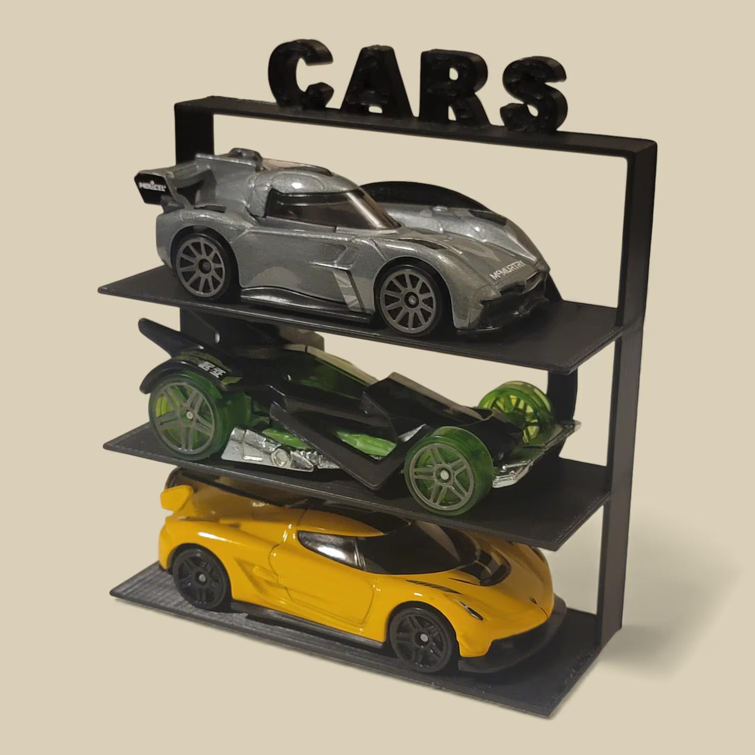 Toy Car Display Stand — 3‑Tier Desk‑Friendly Showcase for Compact Cars