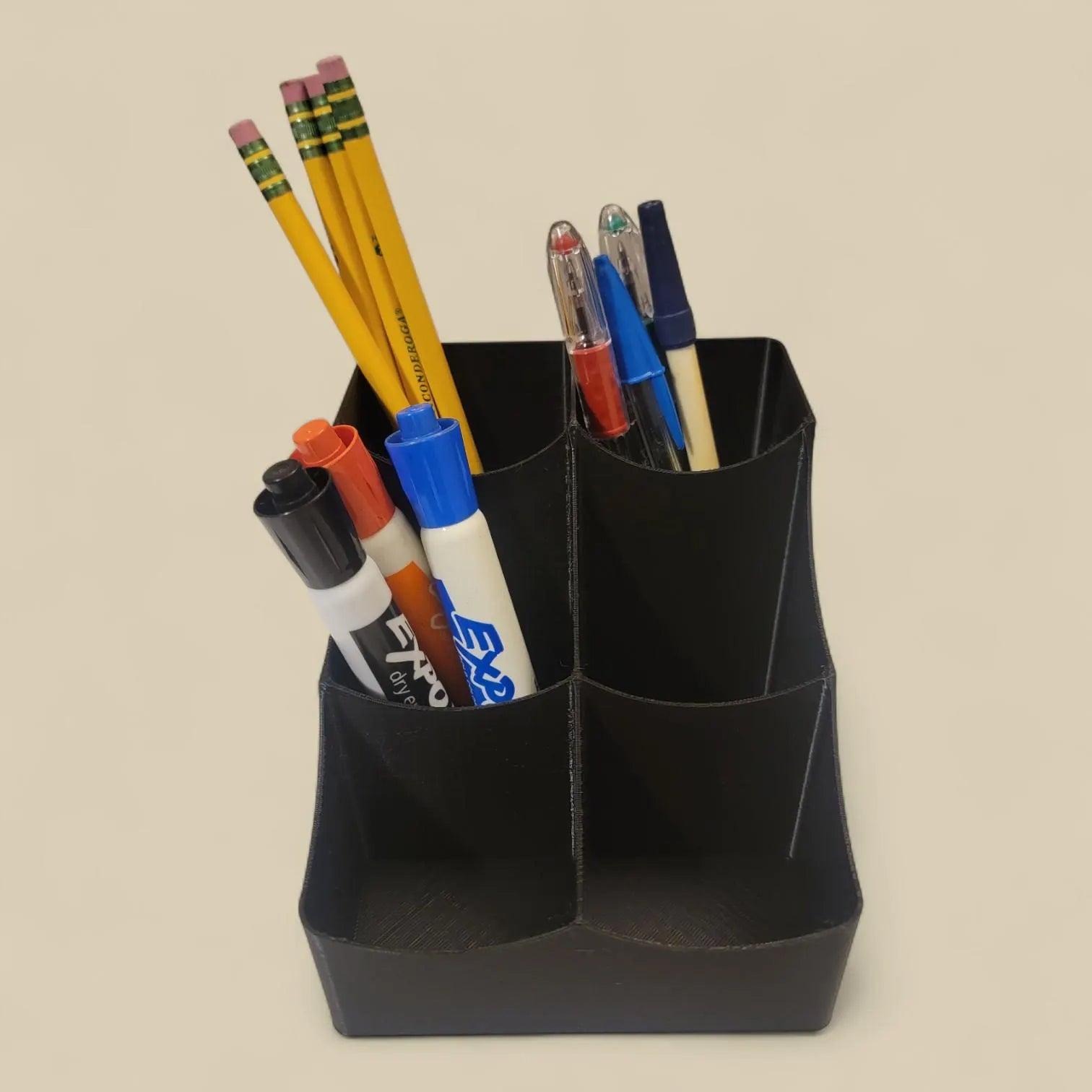 Desk Organizer with 6 Compartments - Stylish Office Supply Holder for Pens, Pencils & Markers