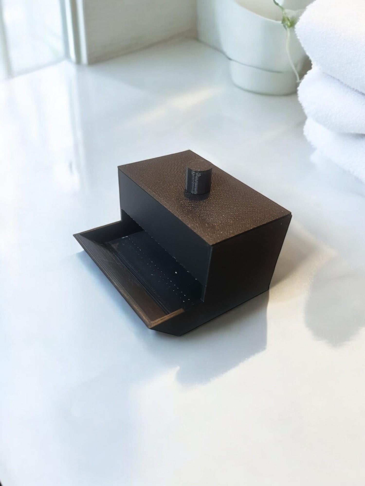 Q-Tip Dispenser - Functional Organizer for Countertop Cotton Swab Storage