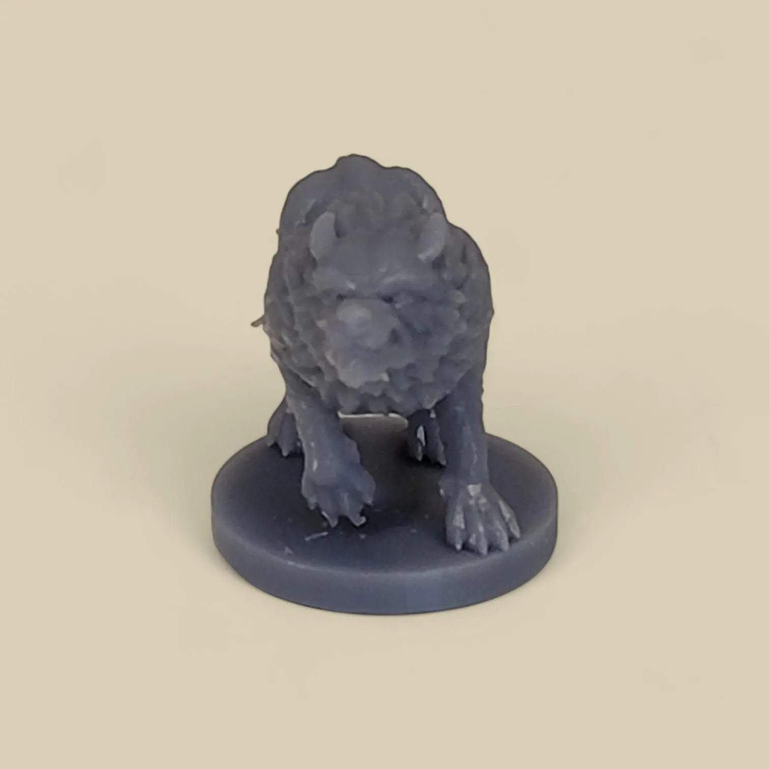 Miniature Resin Wolf with Base – Fantasy Creature for Tabletop Games