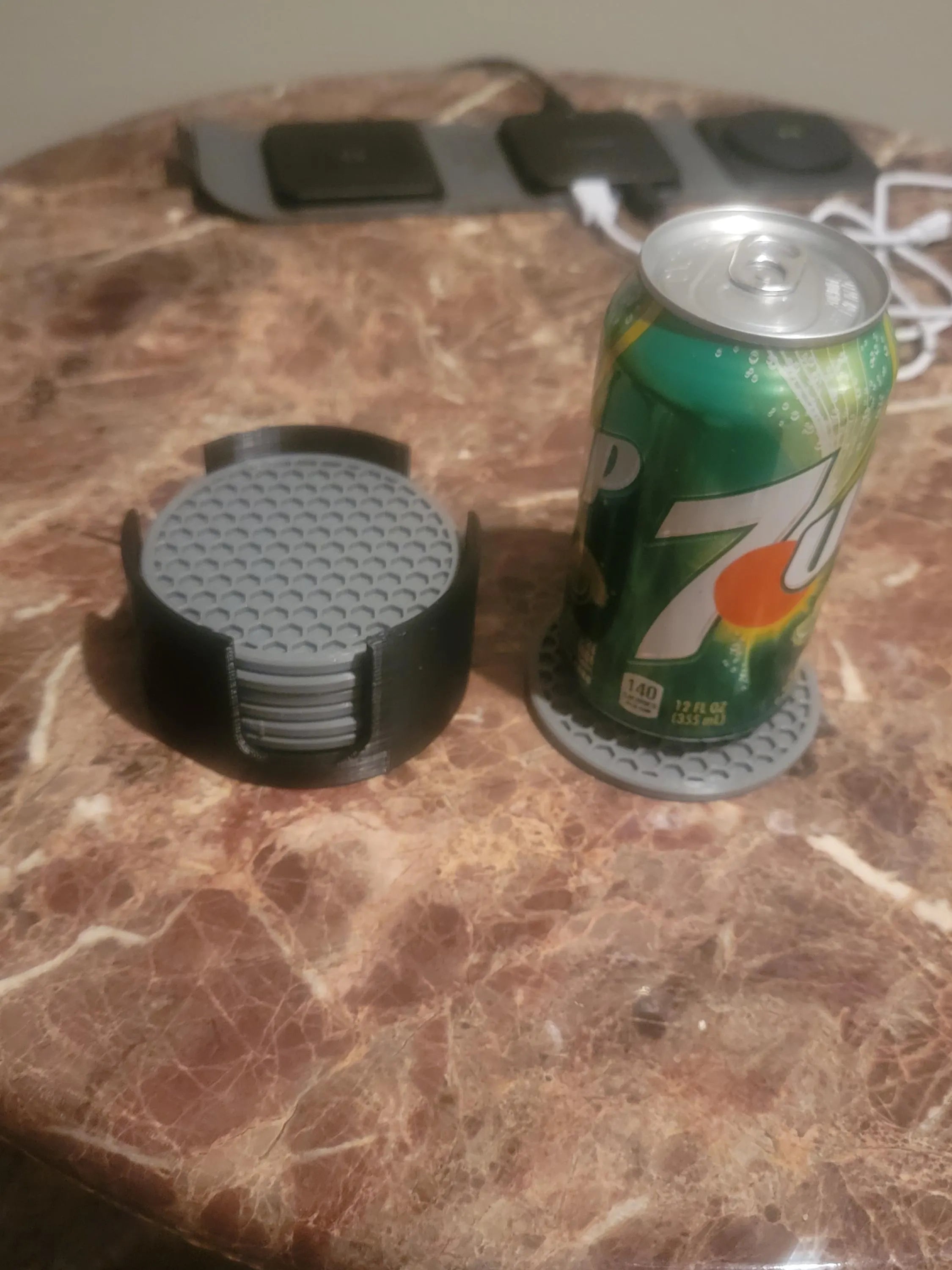 Coaster Set - Unique Plastic Coasters for Modern Living Room Decor!  Set of Seven Coasters for Drinks - Coasters Set