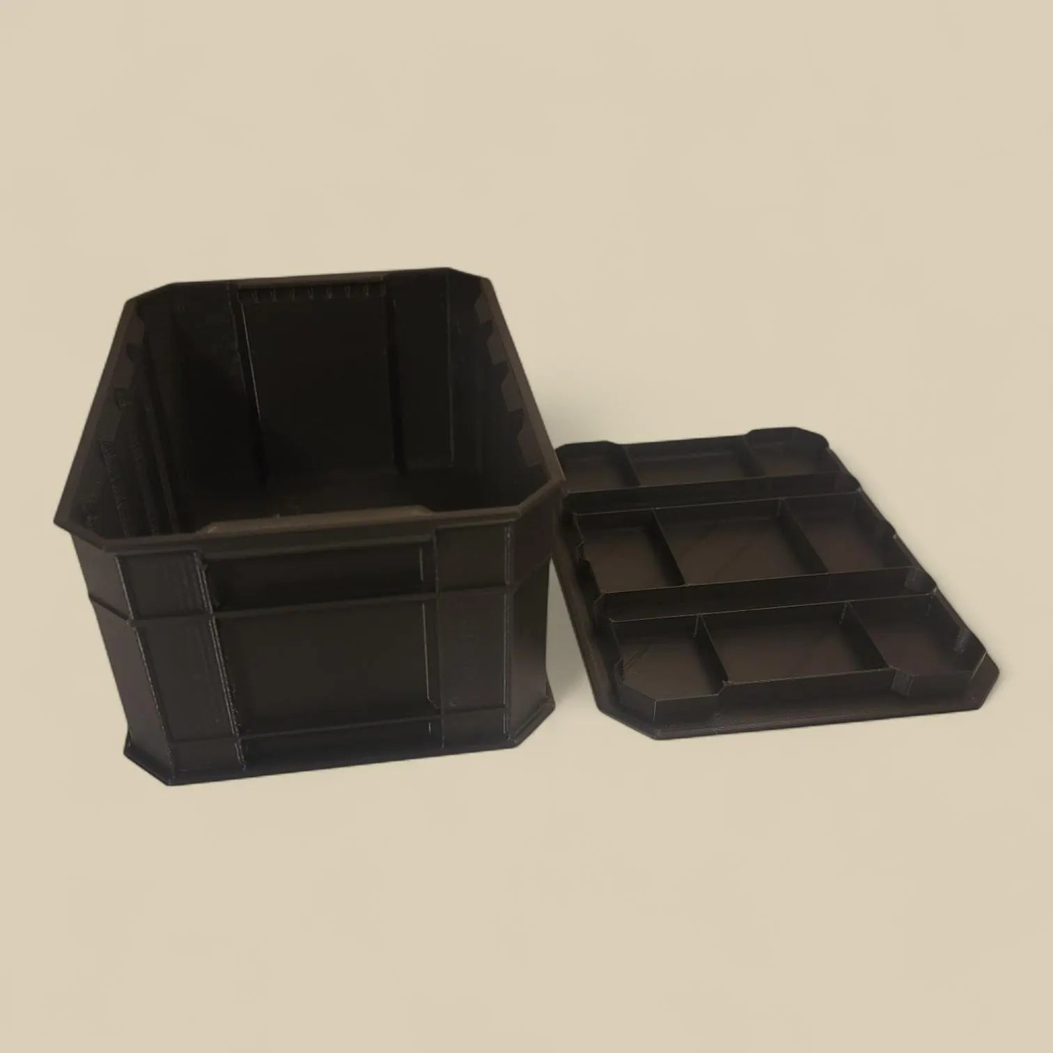 Storage Crate Box with Lid – Small Organizer for Desk, Shelf, or Home