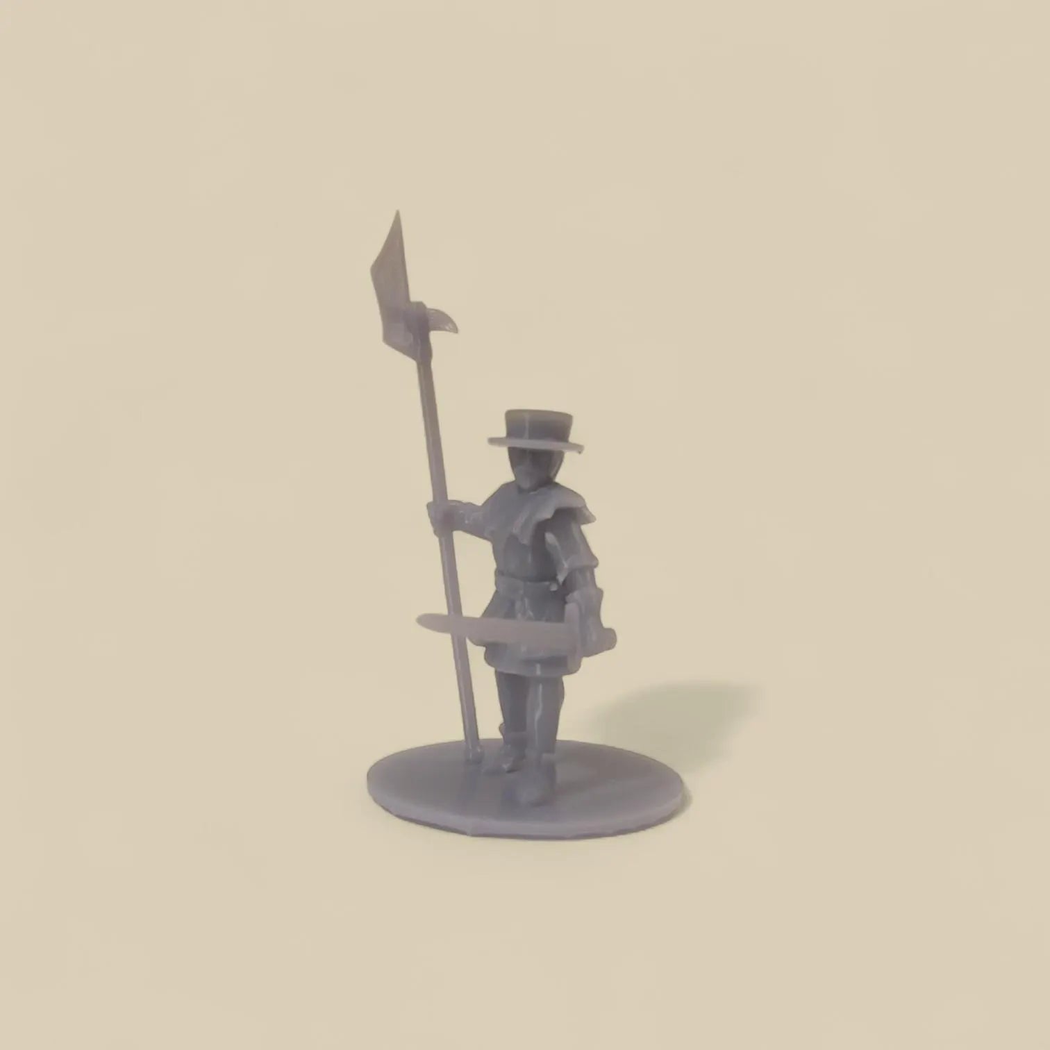 Soldier Miniature with Spear & Sword – 2.25" Tall Tabletop Figure with Base