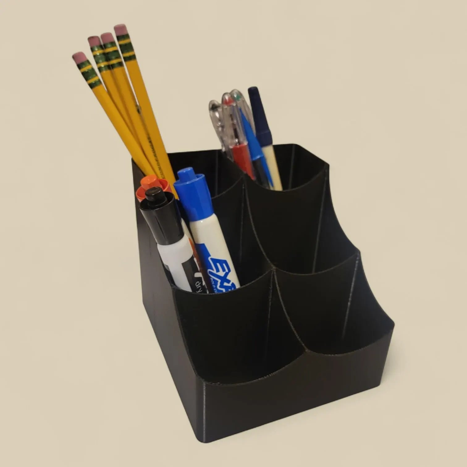Desk Organizer with 6 Compartments - Stylish Office Supply Holder for Pens, Pencils & Markers