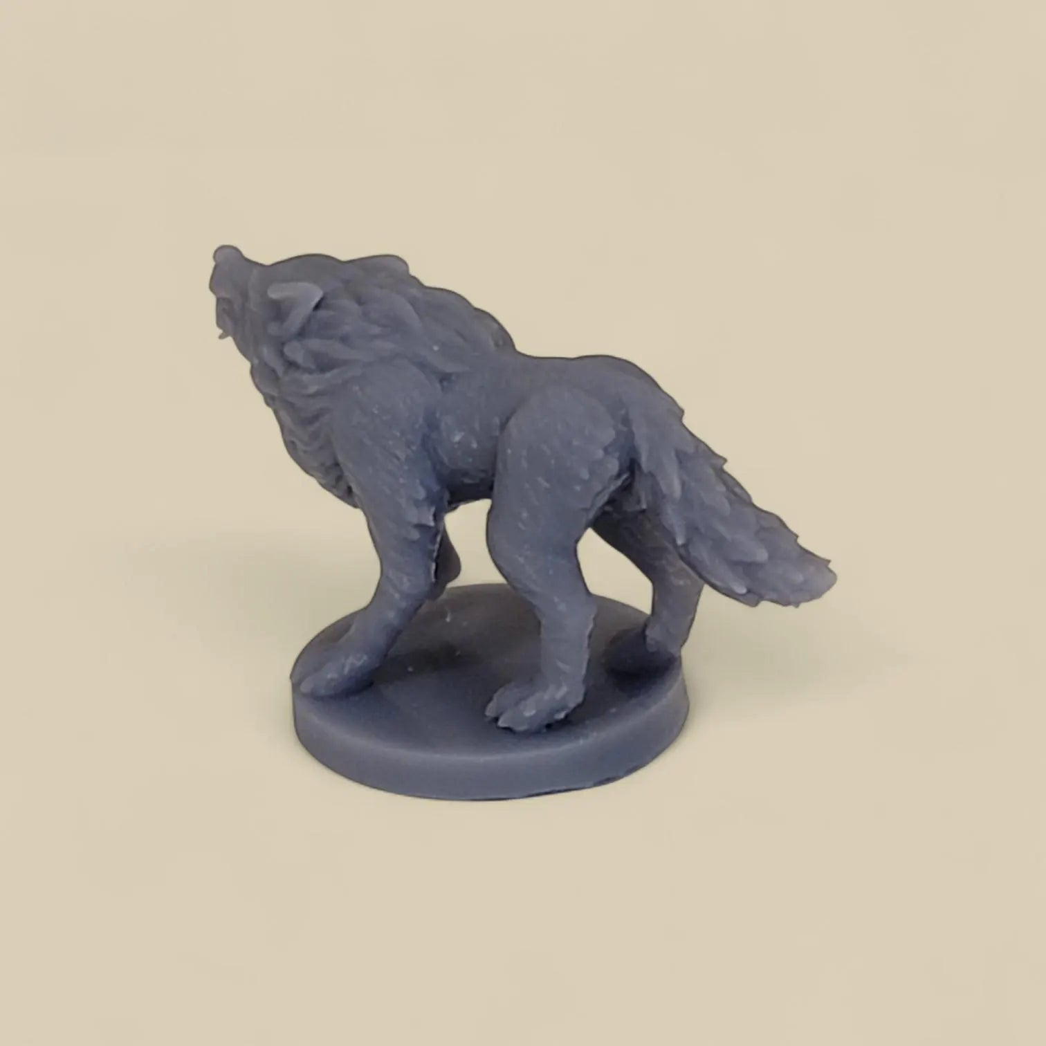 Miniature Resin Wolf with Base – Fantasy Creature for Tabletop Games