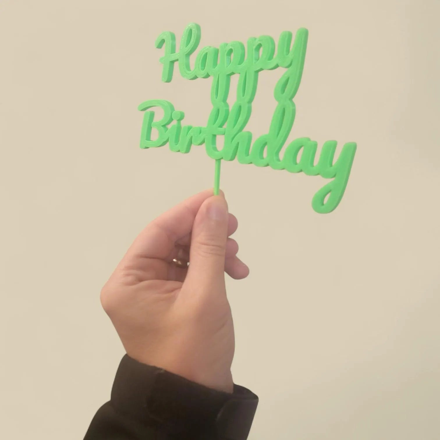 Happy Birthday Cake Topper – Elegant Cake Decoration for Birthday Parties, Reusable Cake Sign