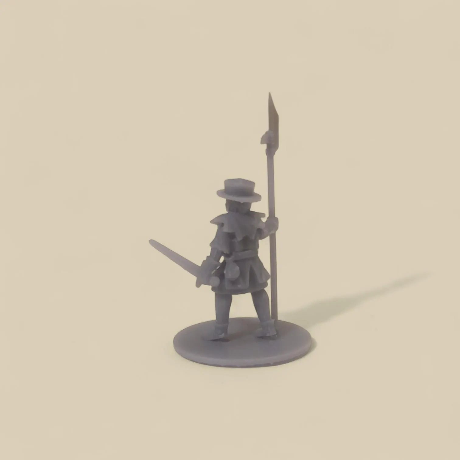Soldier Miniature with Spear & Sword – 2.25" Tall Tabletop Figure with Base