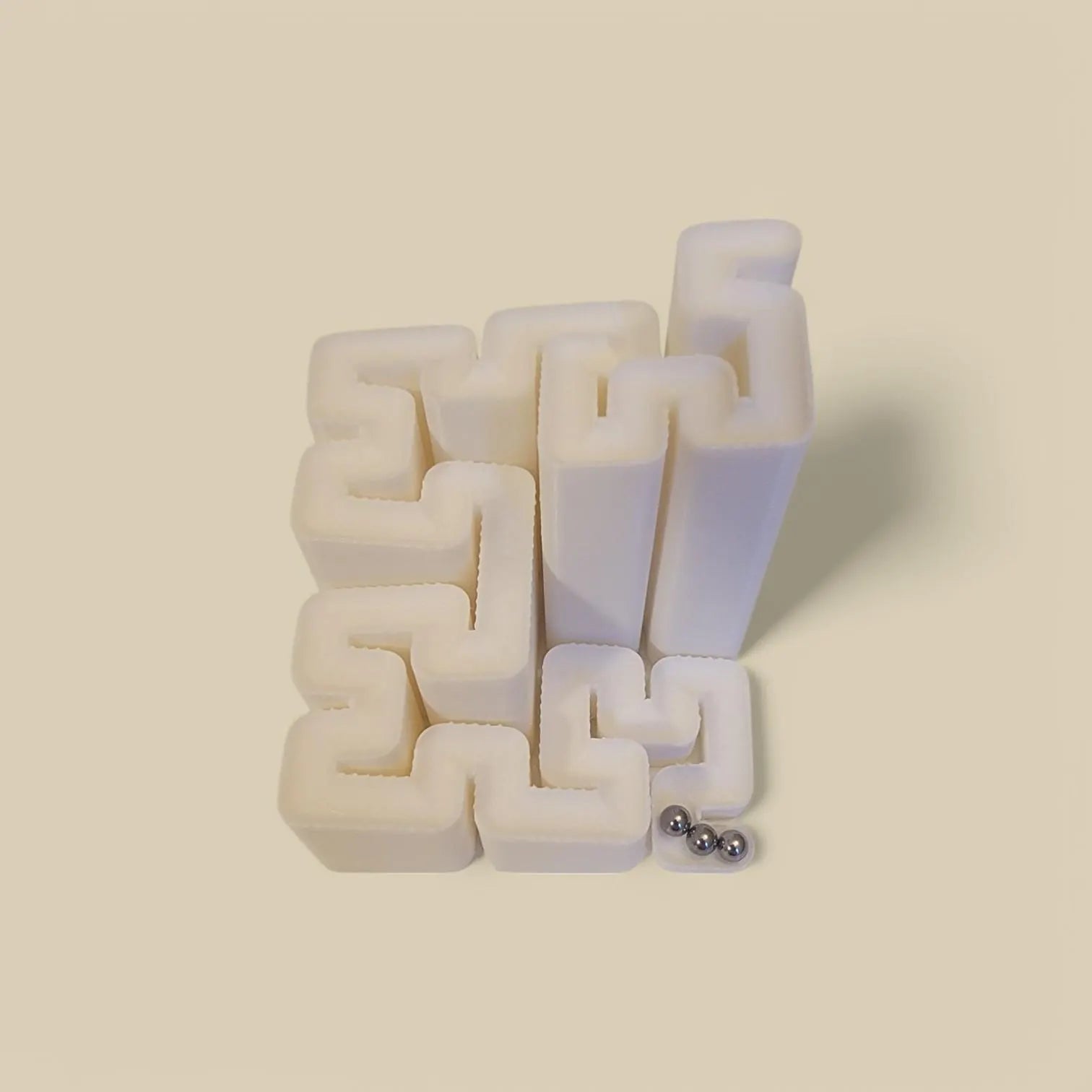 Hilbert Curve Marble Run - Geometric Marble Track, STEM Toy, Desk Decor, 3/16" Bearings Included