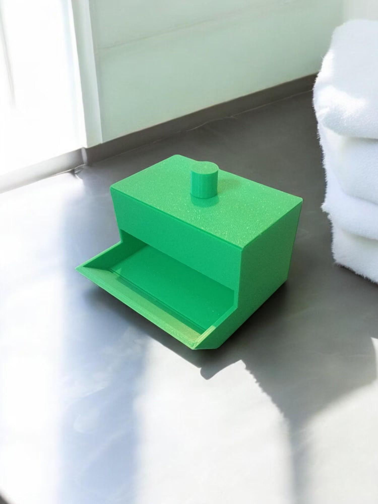 Q-Tip Dispenser - Functional Organizer for Countertop Cotton Swab Storage