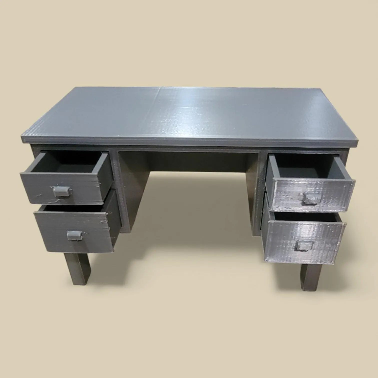 Doll-Size Computer Desk with Functional Drawers