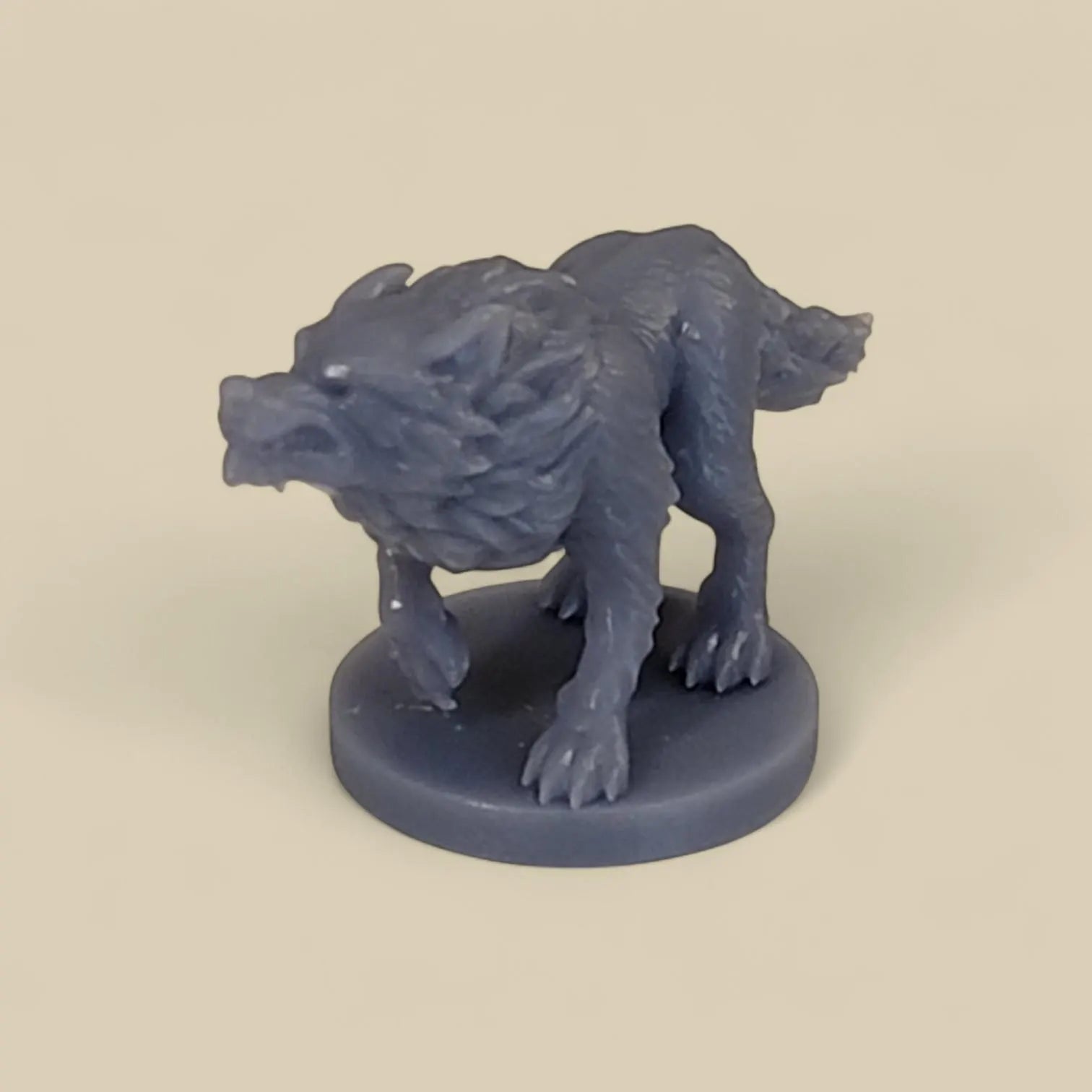 Miniature Resin Wolf with Base – Fantasy Creature for Tabletop Games