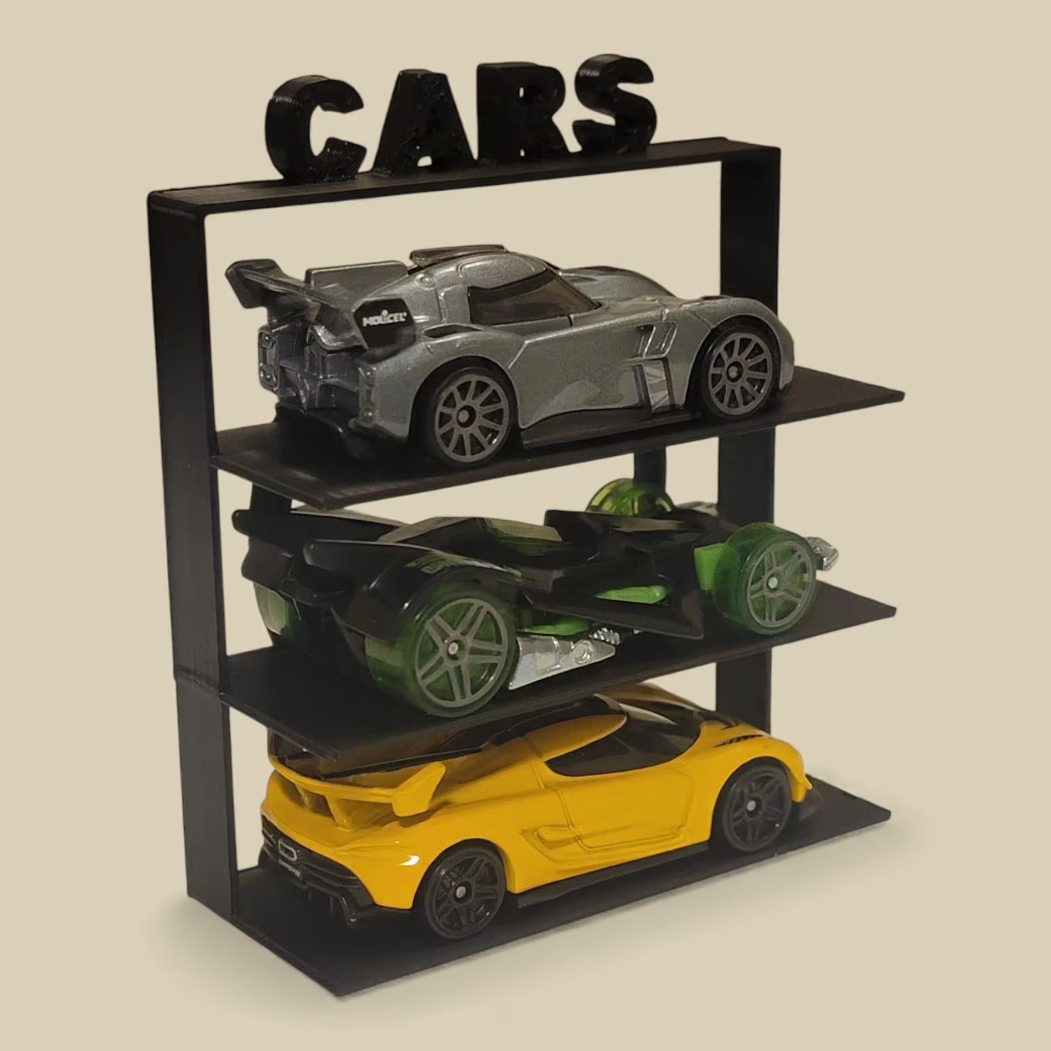 Toy Car Display Stand — 3‑Tier Desk‑Friendly Showcase for Compact Cars