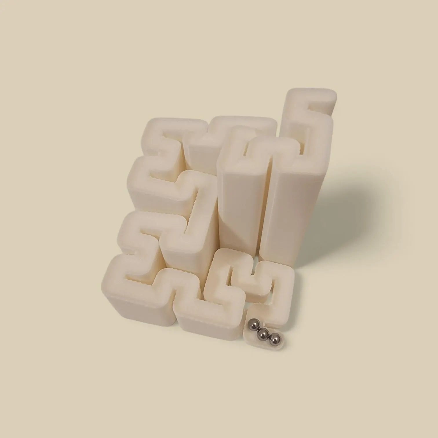 Hilbert Curve Marble Run - Geometric Marble Track, STEM Toy, Desk Decor, 3/16" Bearings Included