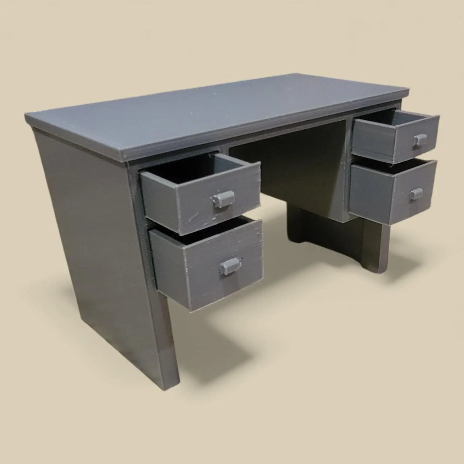 Doll-Size Computer Desk with Functional Drawers