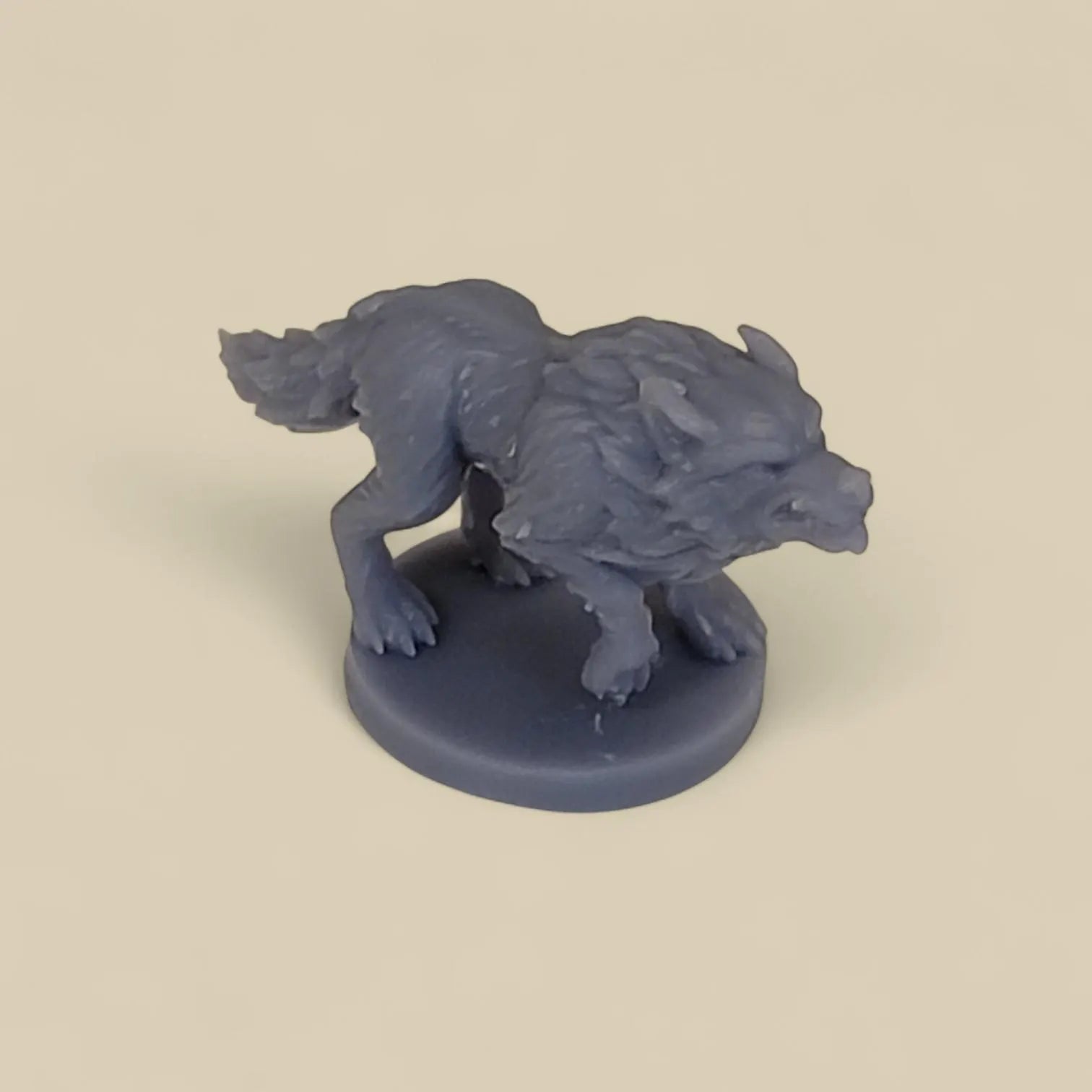 Miniature Resin Wolf with Base – Fantasy Creature for Tabletop Games