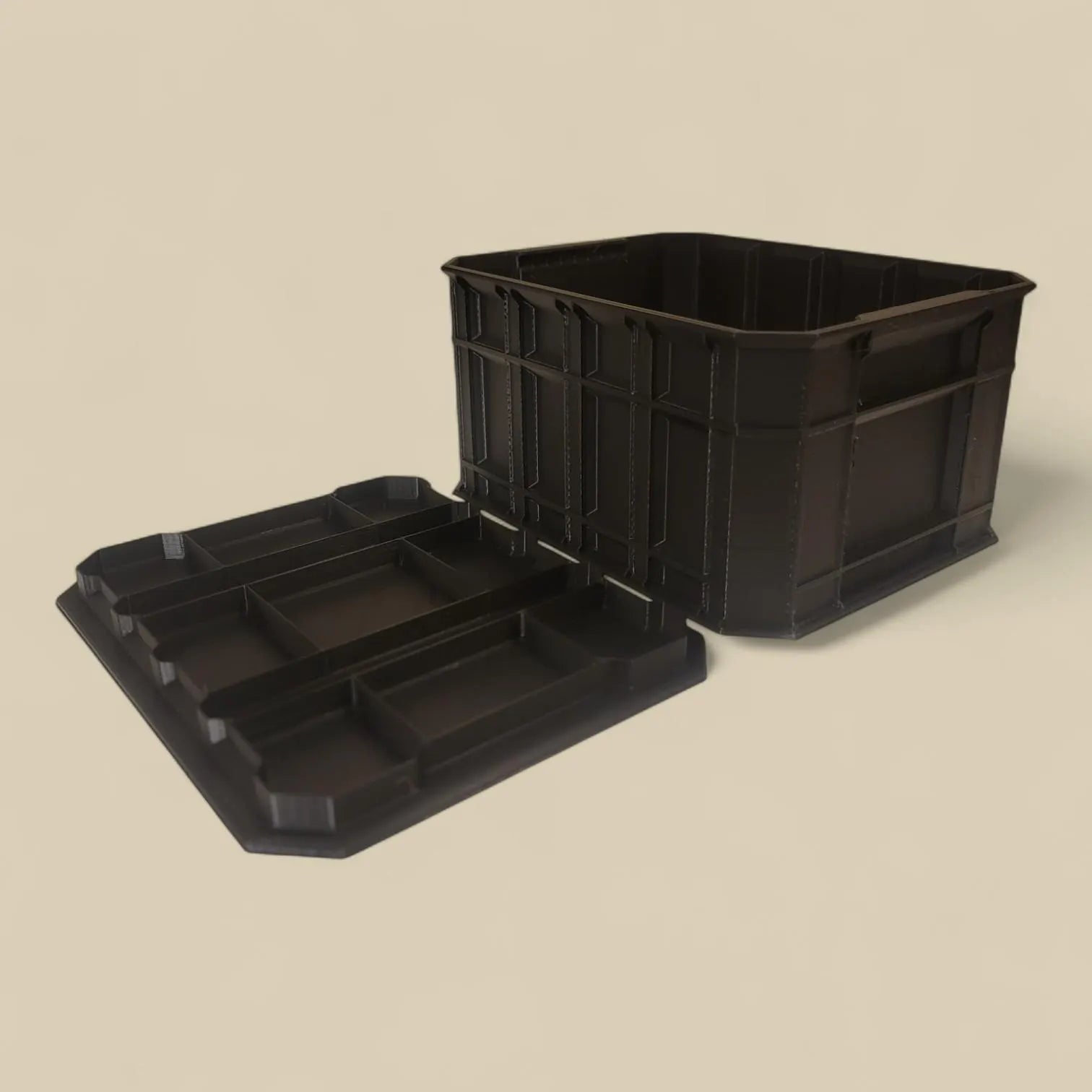 Storage Crate Box with Lid – Small Organizer for Desk, Shelf, or Home