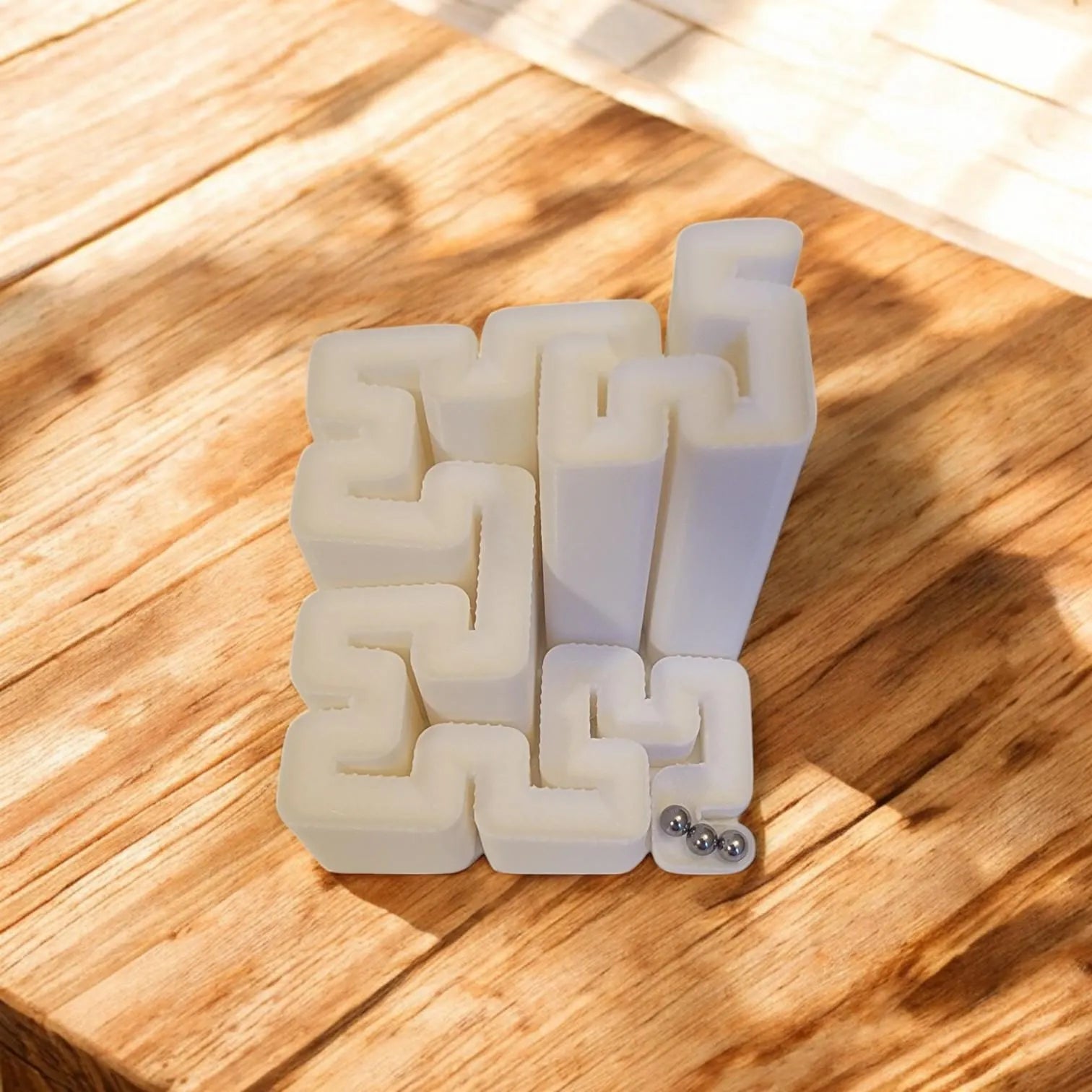 Hilbert Curve Marble Run - Geometric Marble Track, STEM Toy, Desk Decor, 3/16" Bearings Included