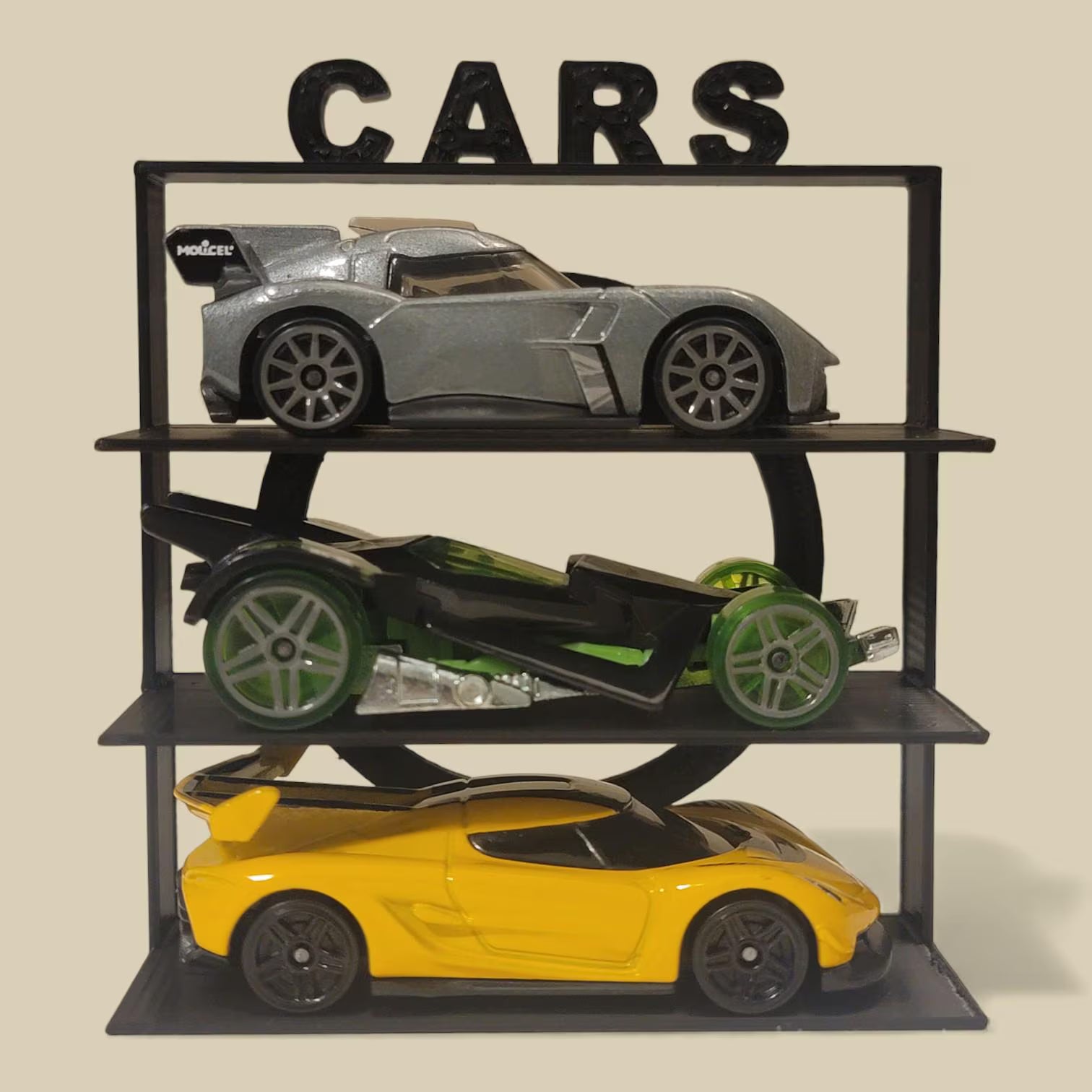 Toy Car Display Stand — 3‑Tier Desk‑Friendly Showcase for Compact Cars