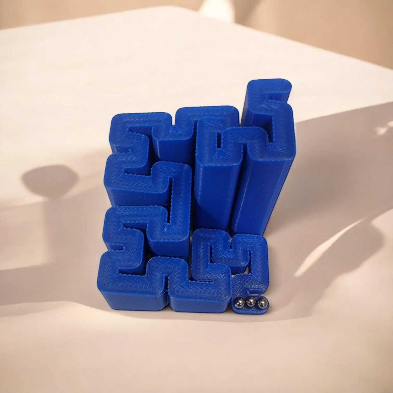 Hilbert Curve Marble Run - Geometric Marble Track, STEM Toy, Desk Decor, 3/16" Bearings Included