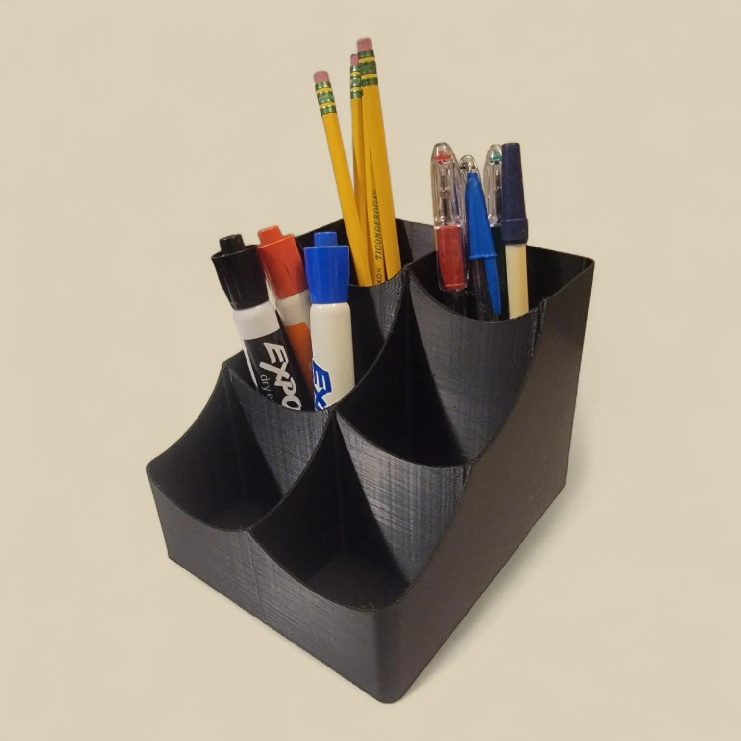 Desk Organizer with 6 Compartments - Stylish Office Supply Holder for Pens, Pencils & Markers