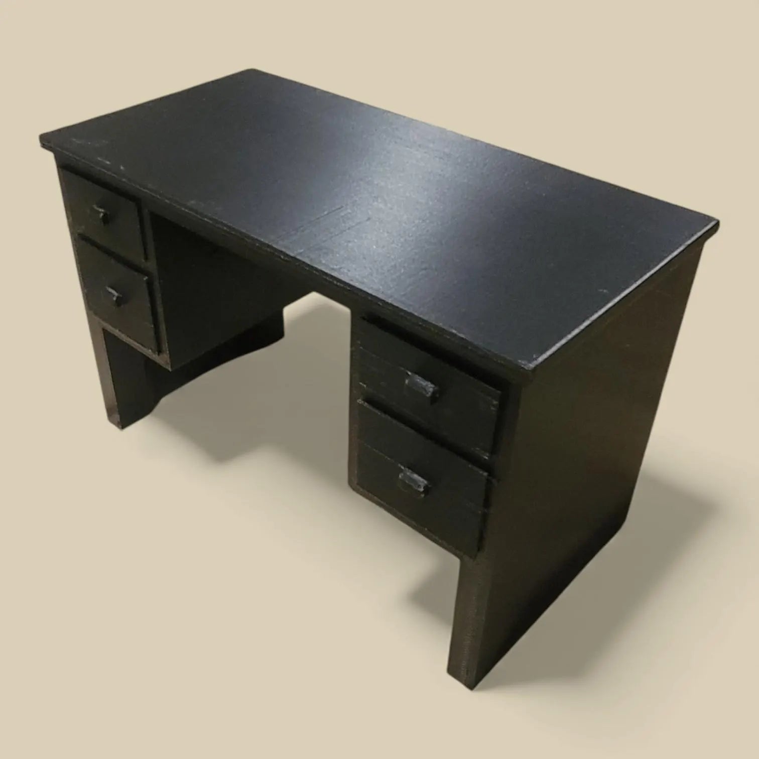 Doll-Size Computer Desk with Functional Drawers