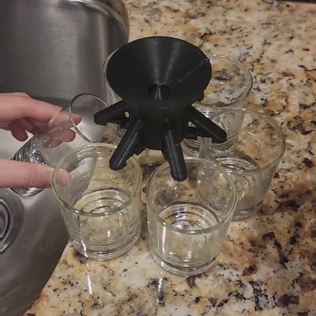 Six Way Shot Dispenser for Even Pouring – Plastic Liquor Dispenser for Parties, Home Bar, Cocktails & Drinking Games