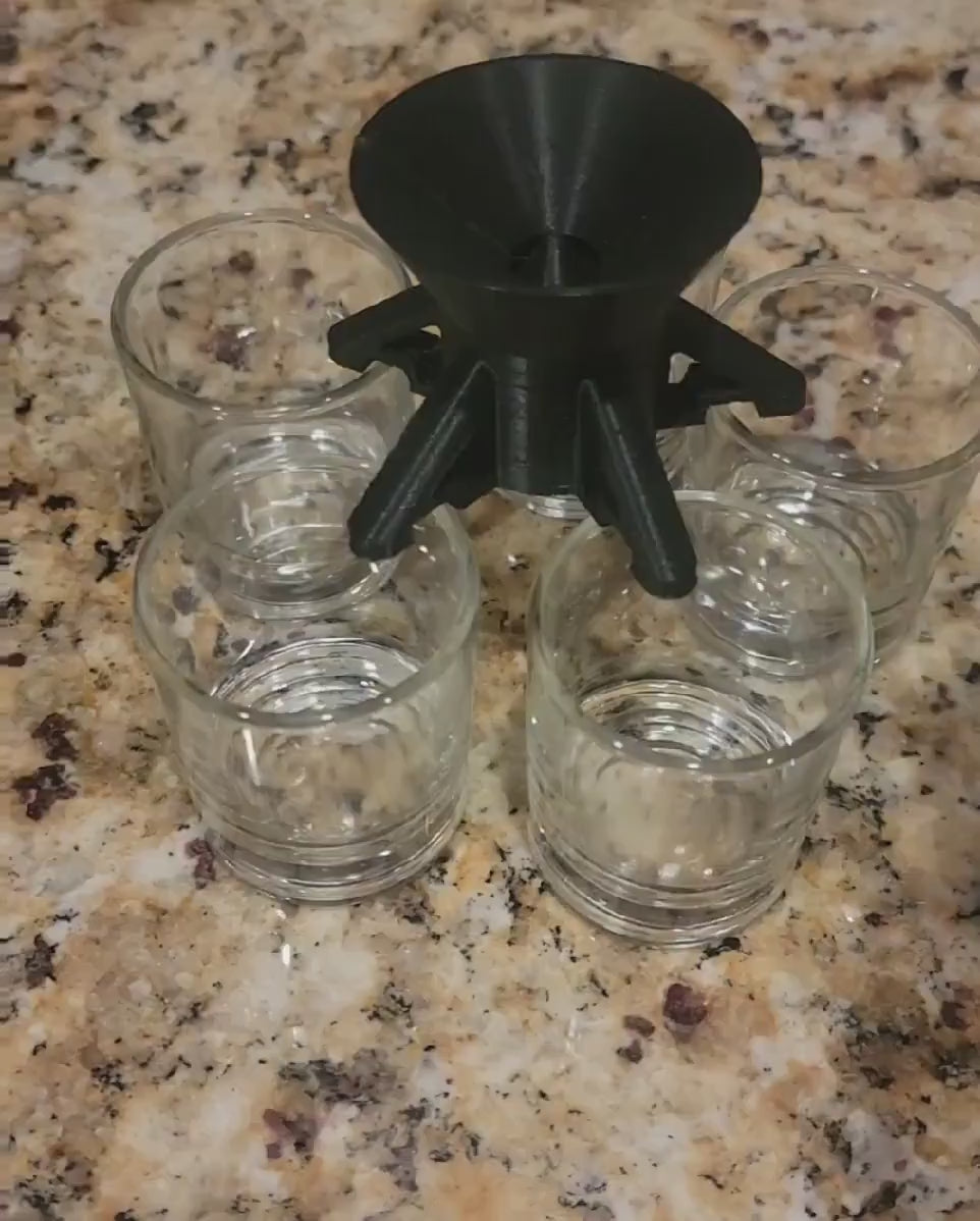 Five Way Shot Dispenser for Even Pouring – Plastic Liquor Dispenser for Parties, Home Bar, Cocktails & Drinking Games